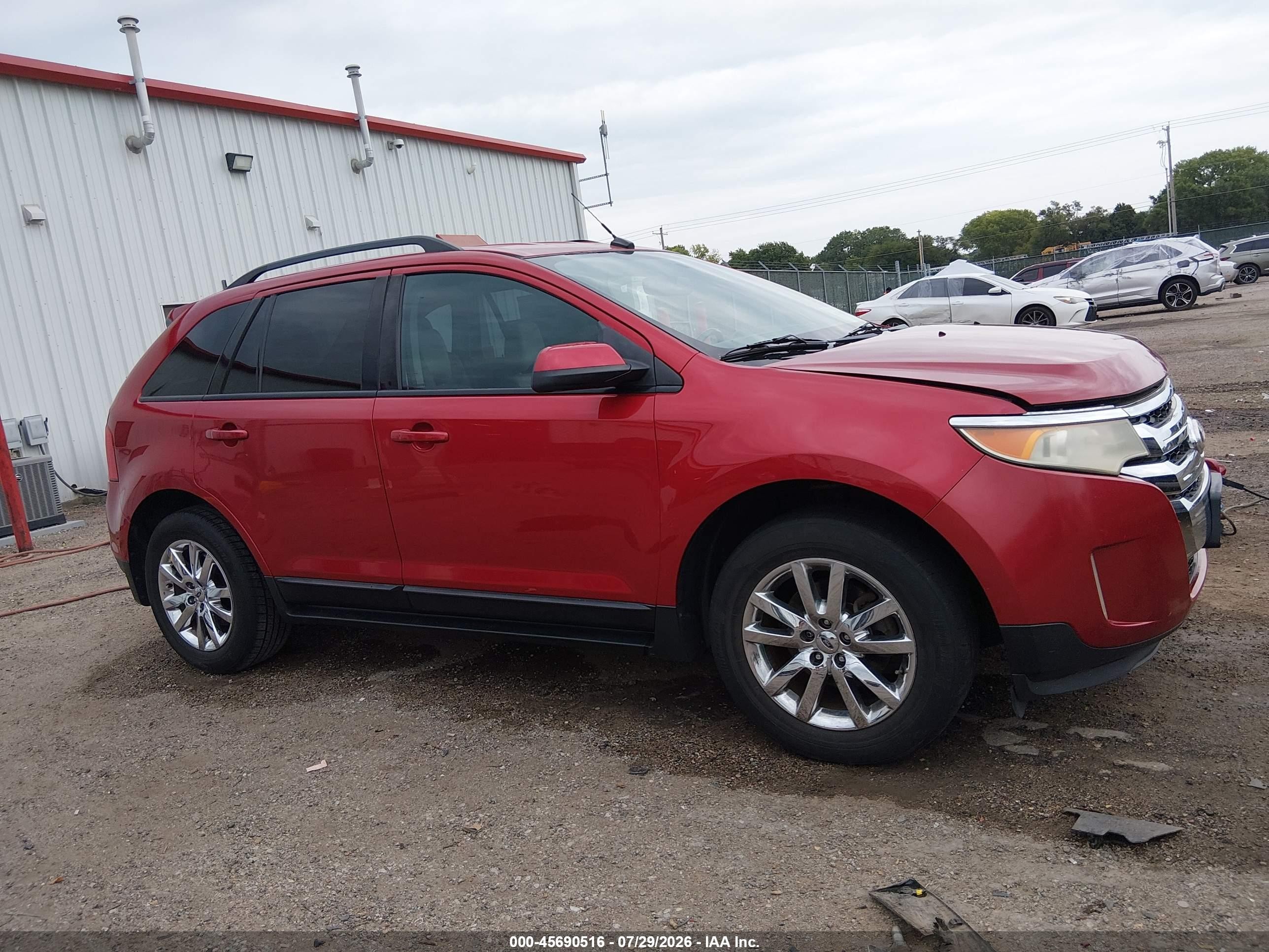 2012 Ford Edge Sel Red vin: 2FMDK3J93CBA27167