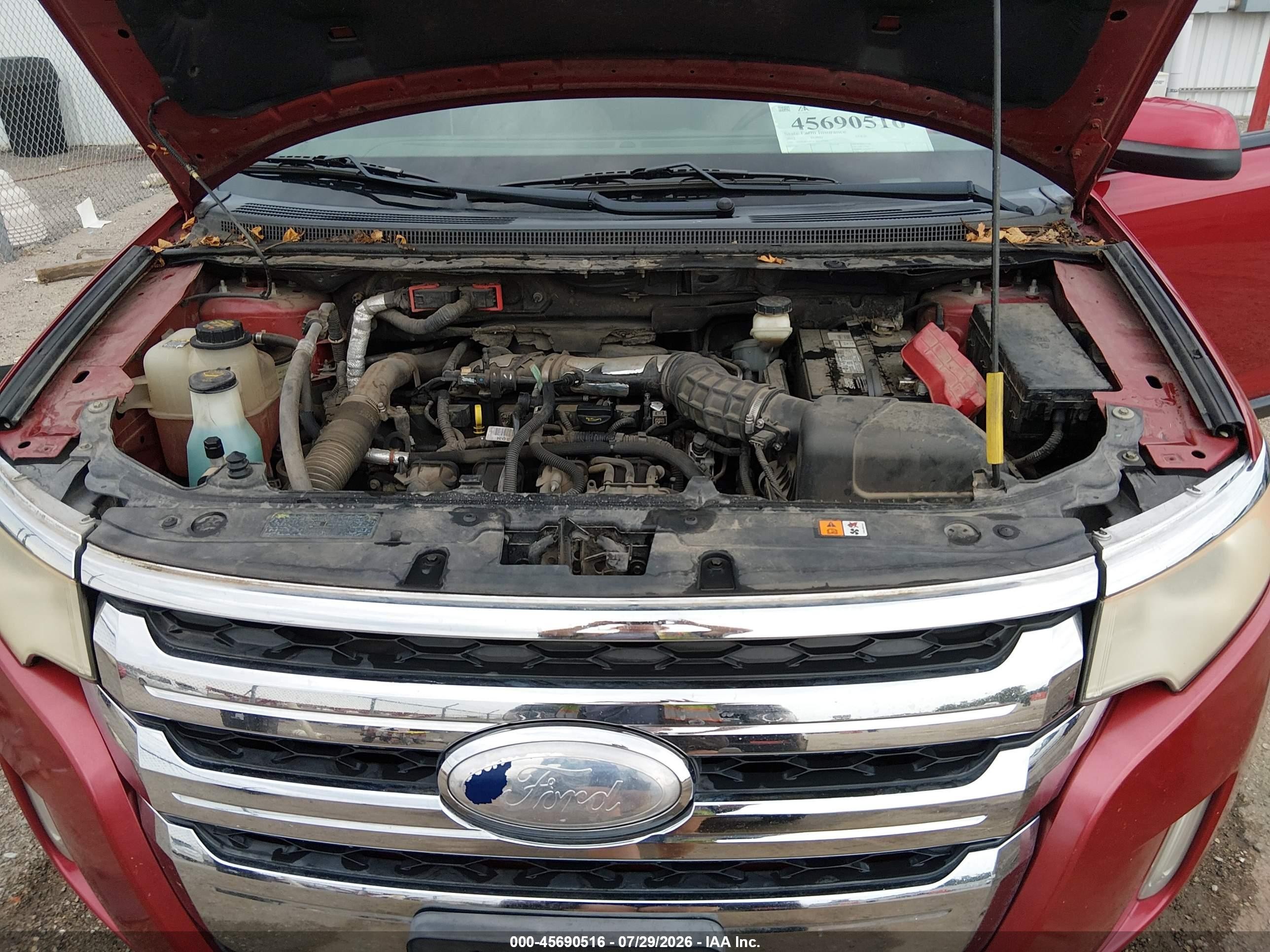 2012 Ford Edge Sel Red vin: 2FMDK3J93CBA27167