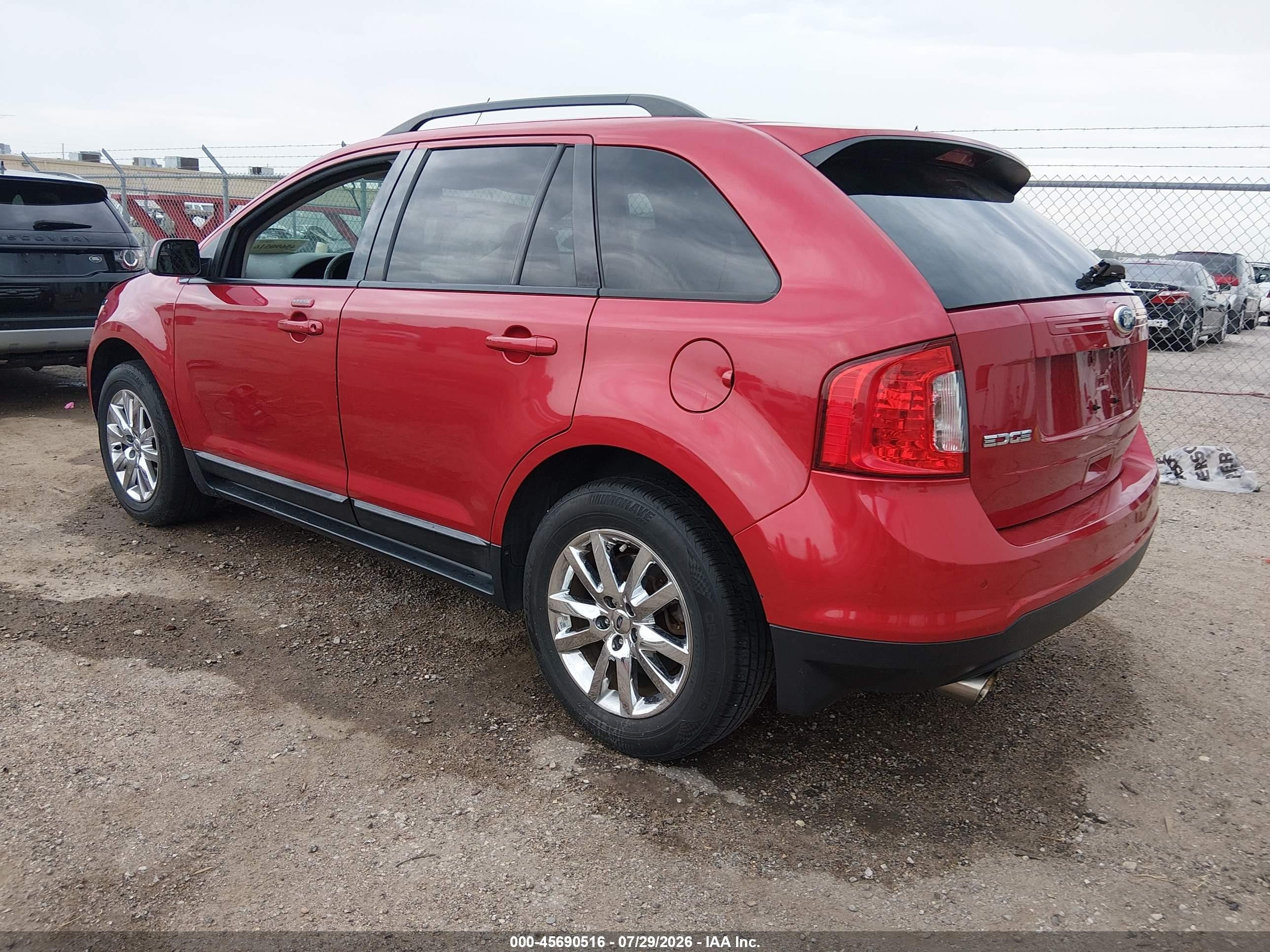 2012 Ford Edge Sel Red vin: 2FMDK3J93CBA27167
