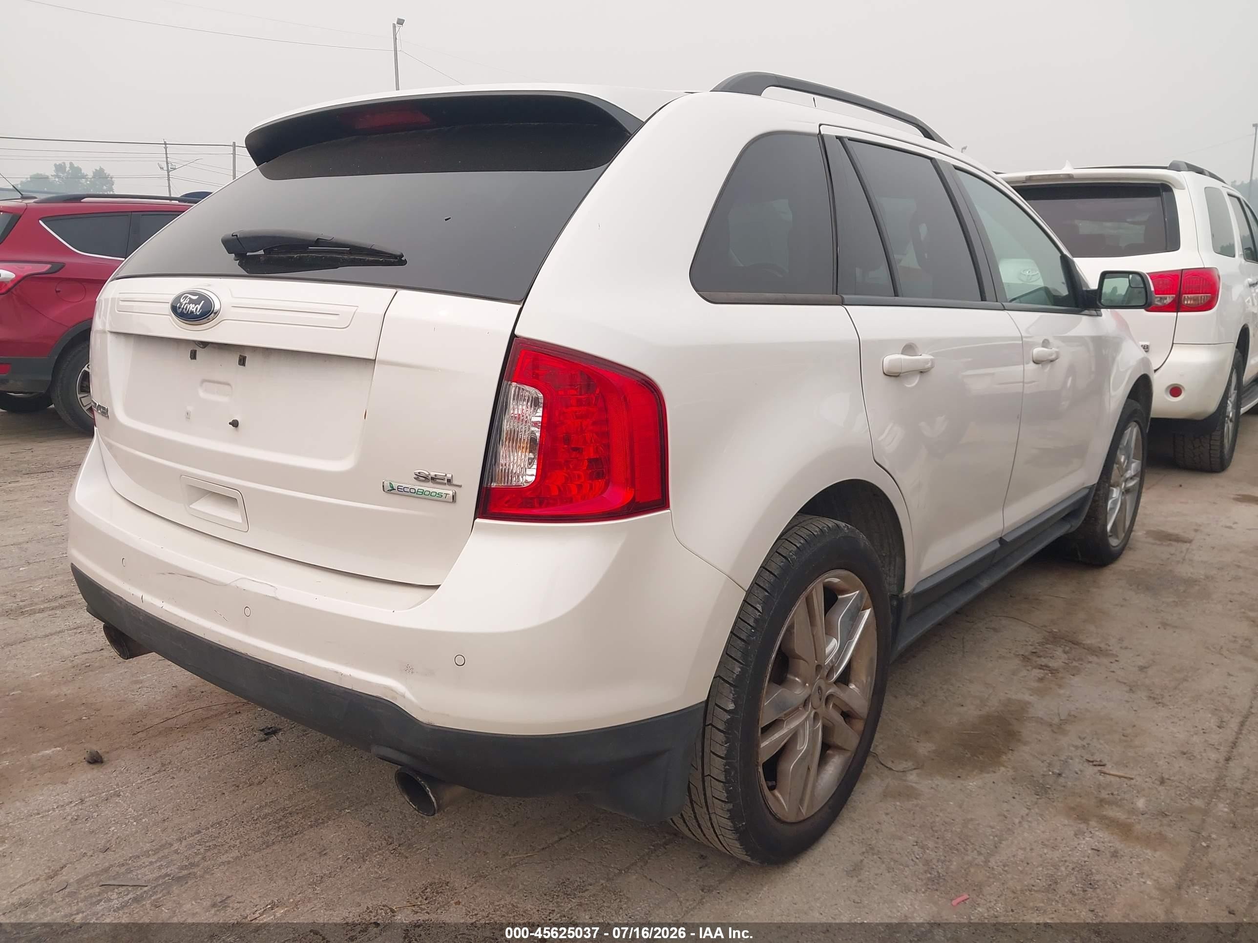 2012 Ford Edge Sel White vin: 2FMDK3J93CBA39562