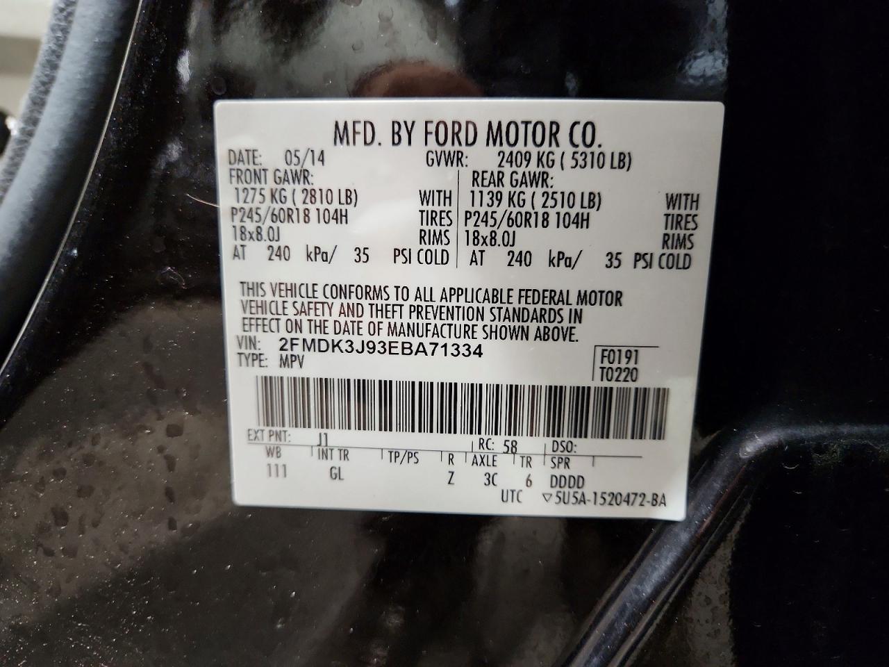 2014 Ford Edge Sel Brown vin: 2FMDK3J93EBA71334