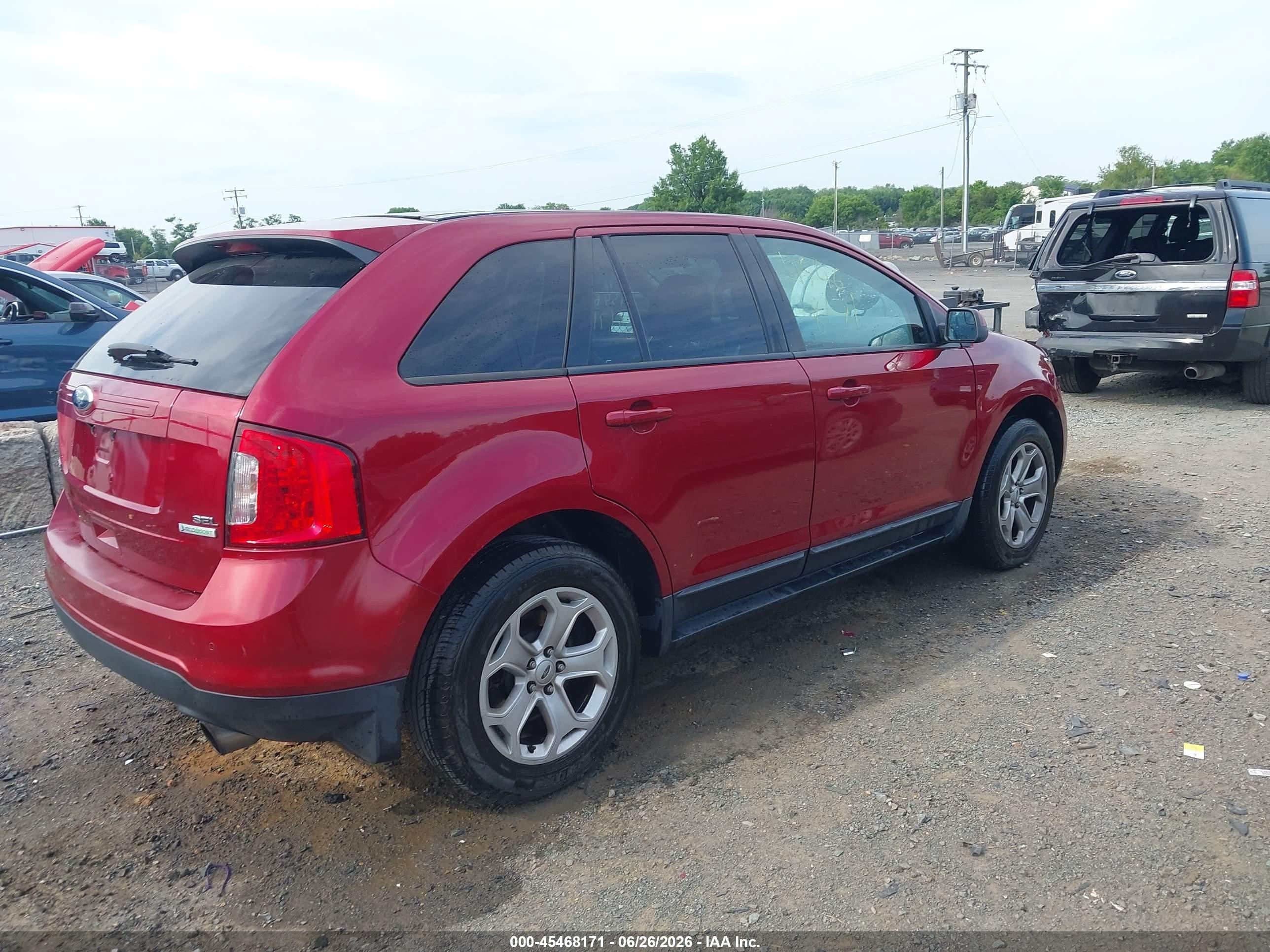 2013 Ford Edge Sel Red vin: 2FMDK3J95DBA43601