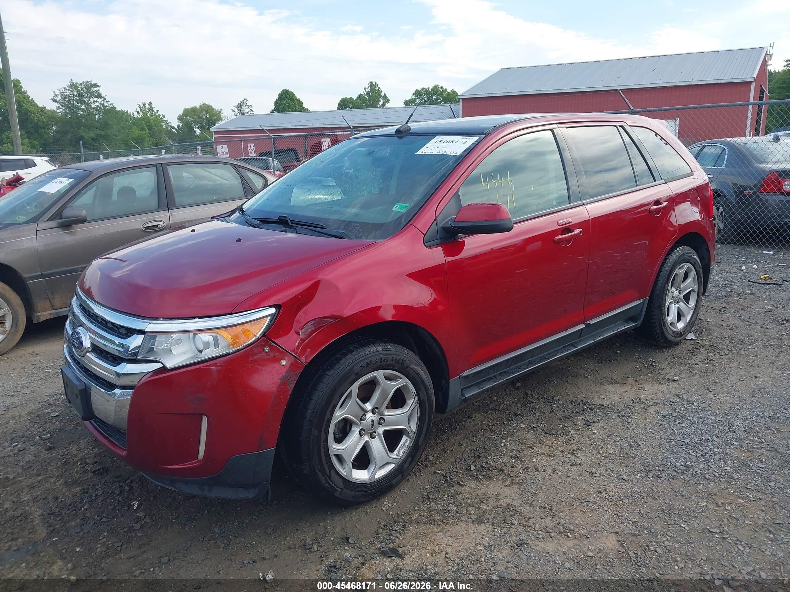 2013 Ford Edge Sel Red vin: 2FMDK3J95DBA43601