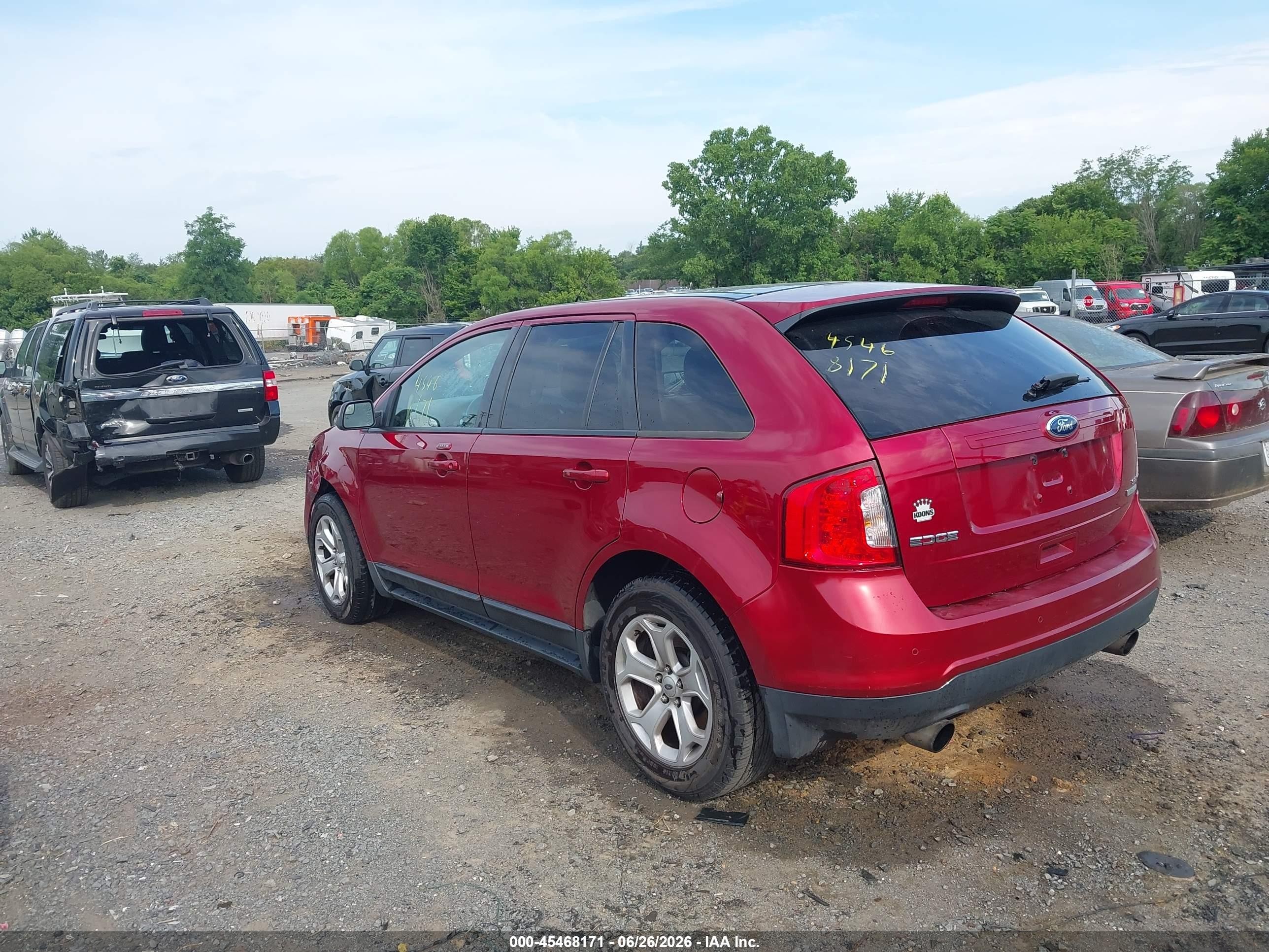 2013 Ford Edge Sel Red vin: 2FMDK3J95DBA43601