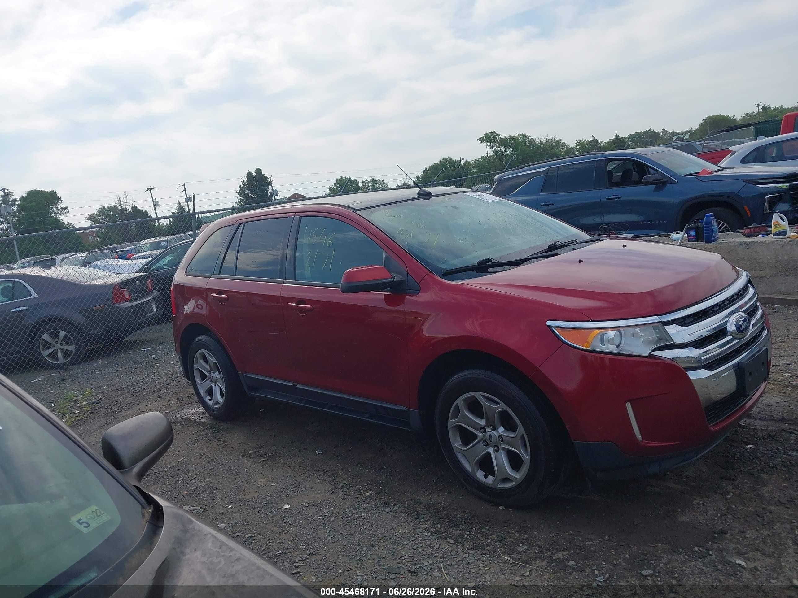 2013 Ford Edge Sel Red vin: 2FMDK3J95DBA43601
