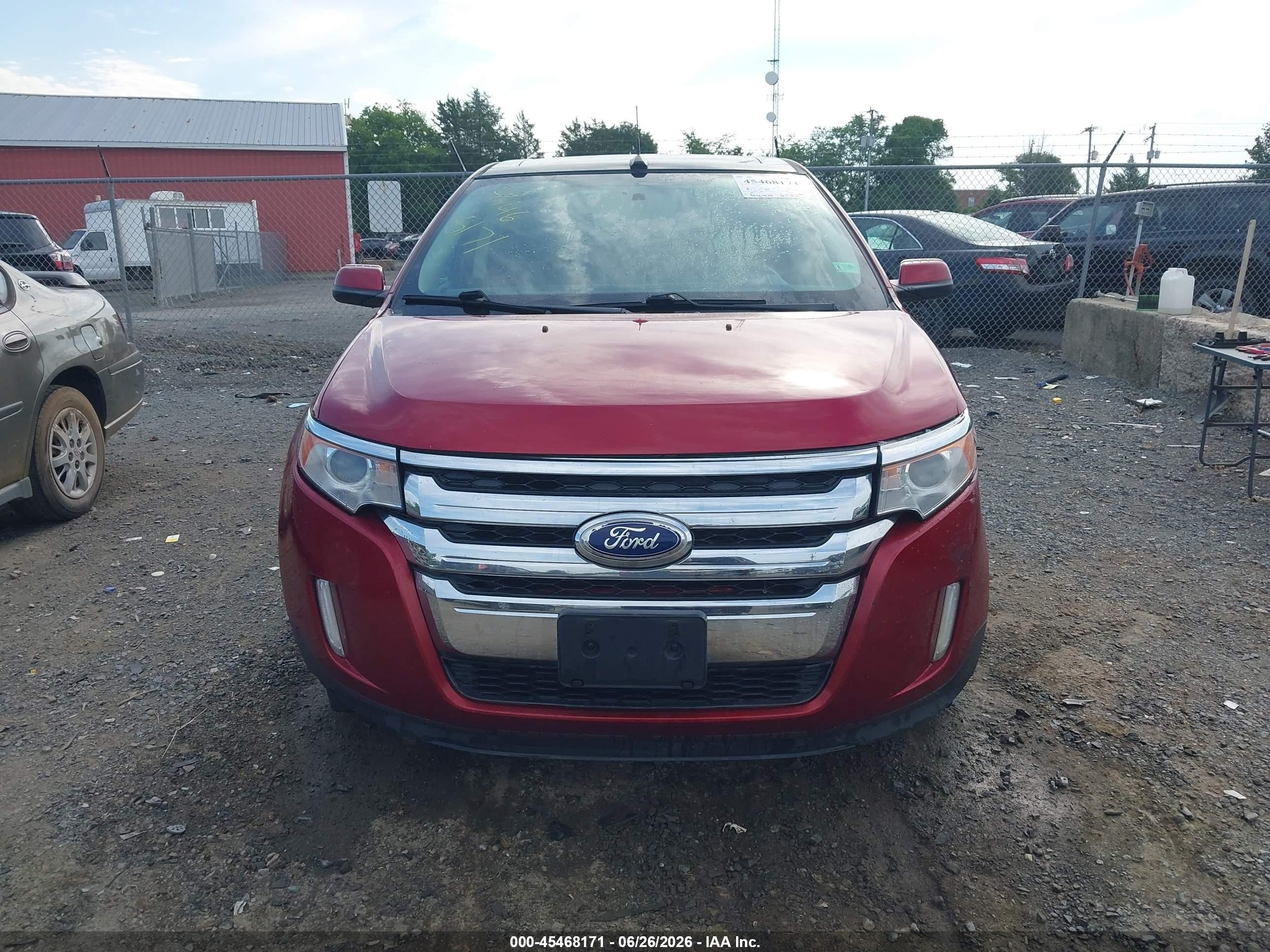 2013 Ford Edge Sel Red vin: 2FMDK3J95DBA43601