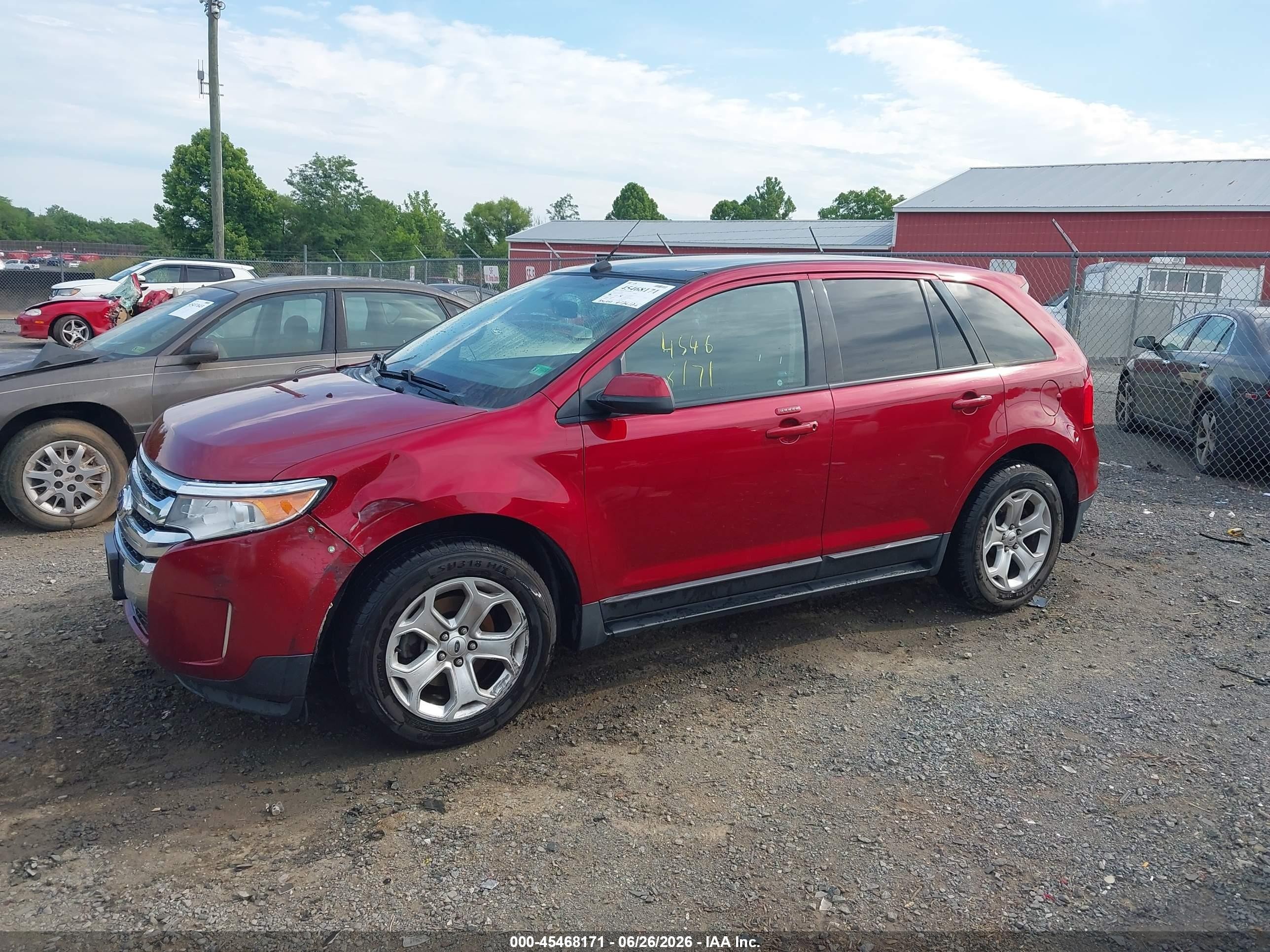 2013 Ford Edge Sel Red vin: 2FMDK3J95DBA43601