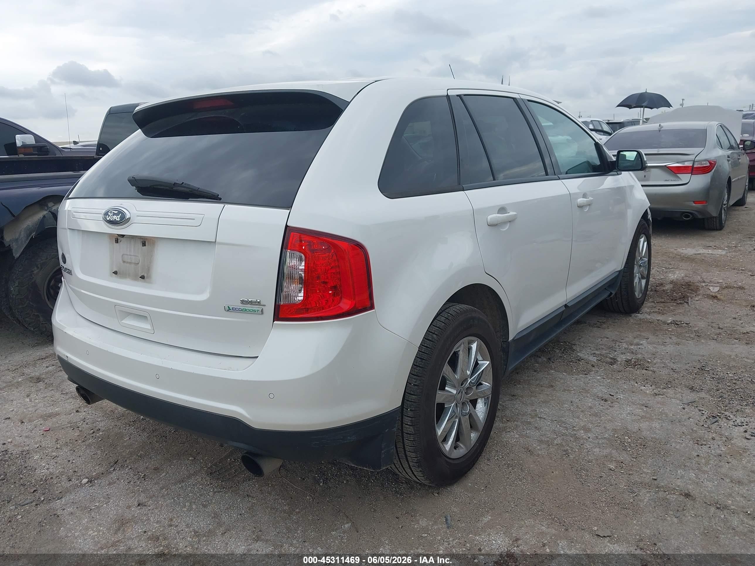 2013 Ford Edge Sel White vin: 2FMDK3J95DBB70025