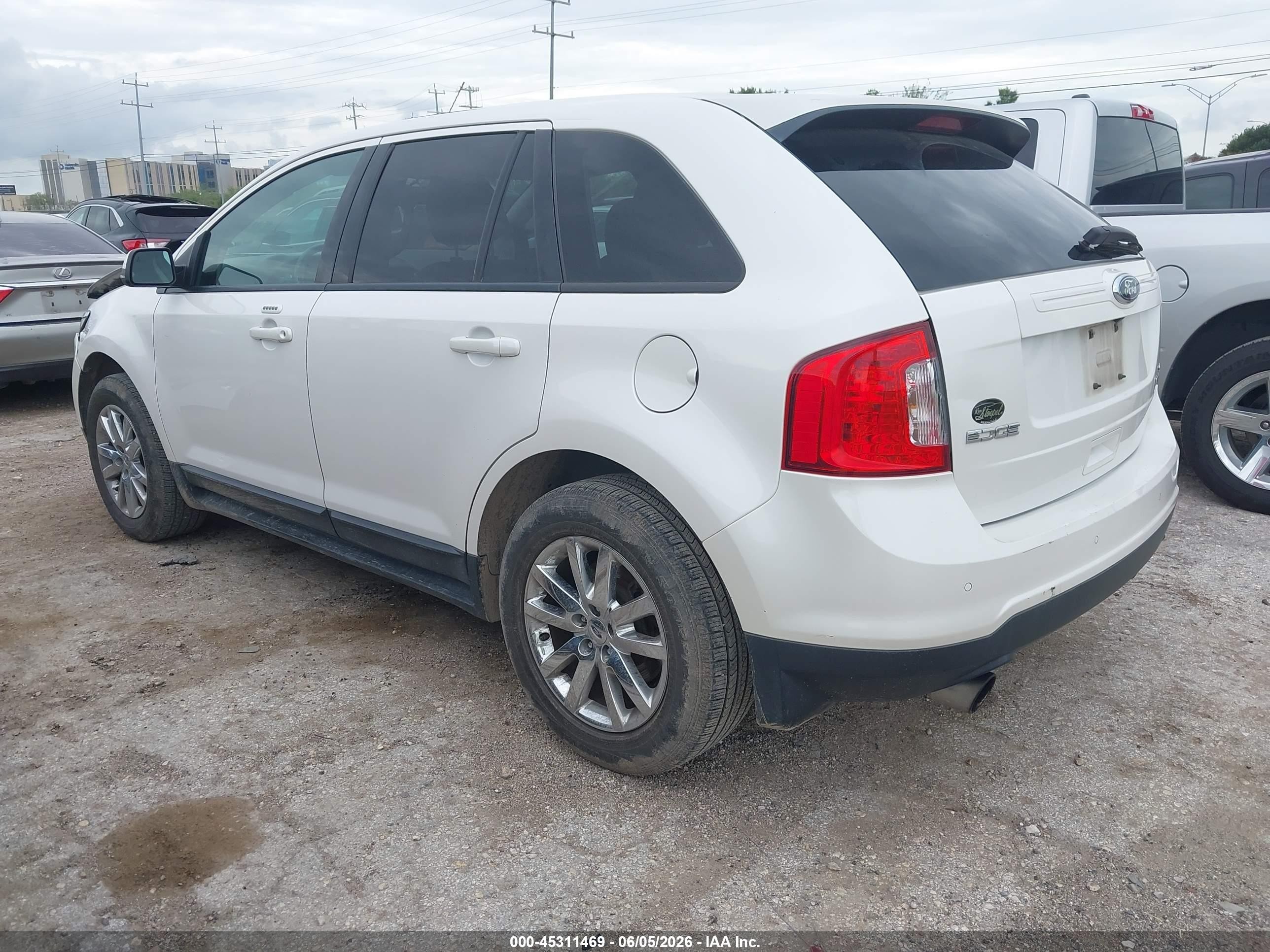 2013 Ford Edge Sel White vin: 2FMDK3J95DBB70025