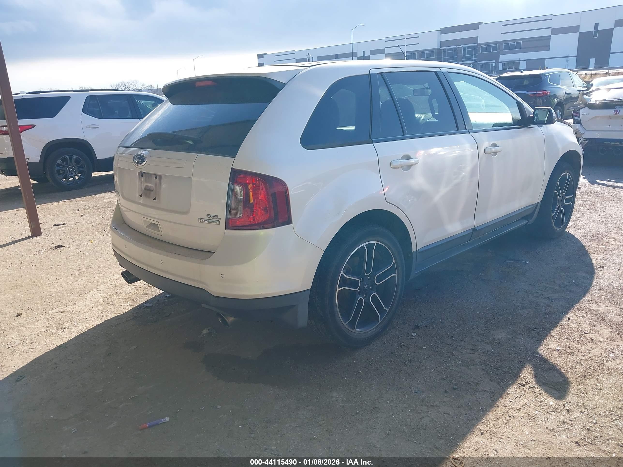 2013 Ford Edge Sel White vin: 2FMDK3J96DBA96131