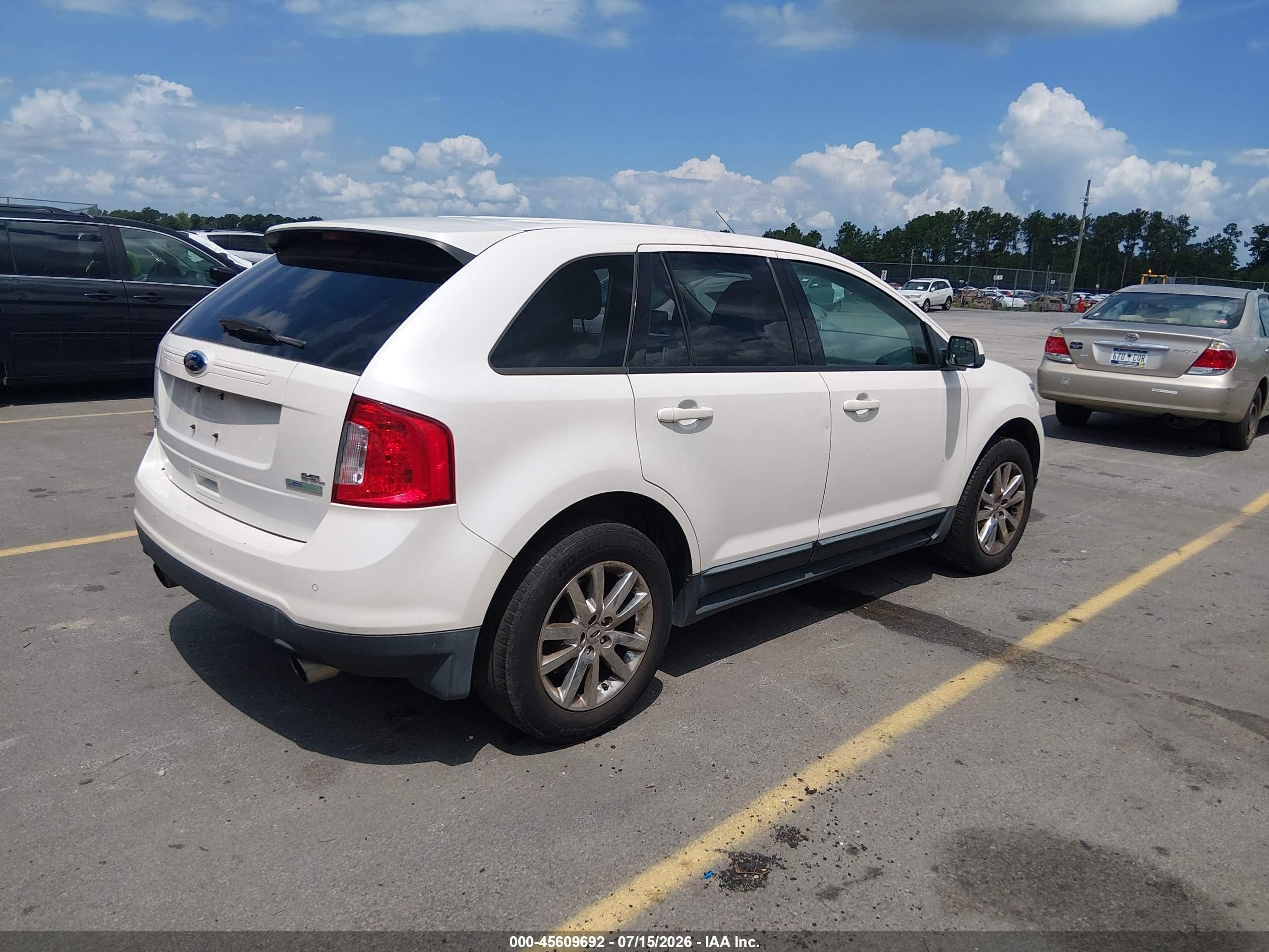 2013 Ford Edge Sel White vin: 2FMDK3J96DBC52880