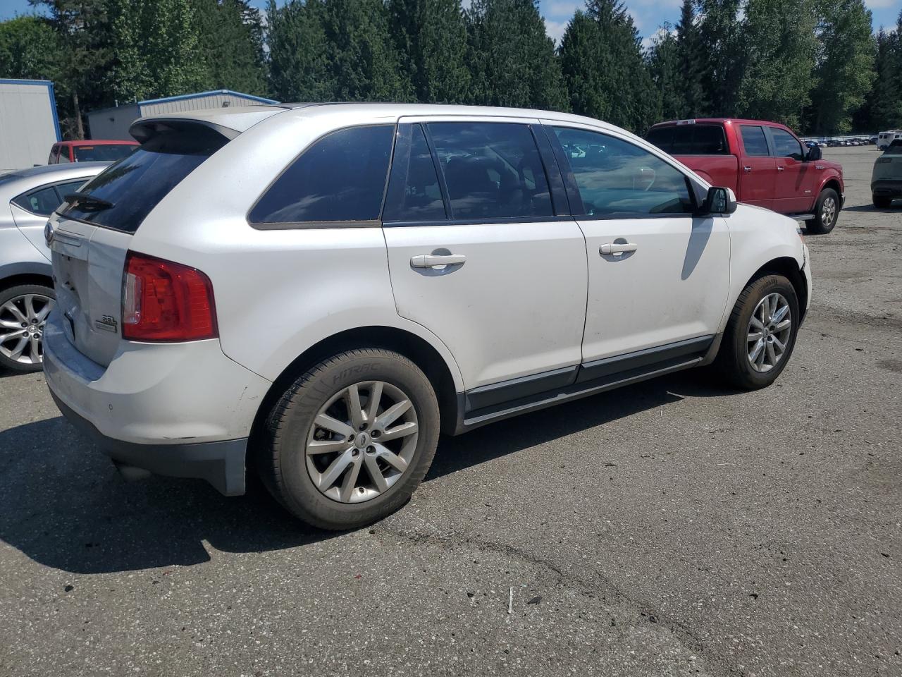 2013 Ford Edge Sel White vin: 2FMDK3J96DBC81991 Damage: Right Front Door, Heavy Scratch, 1 To 2 Inches
