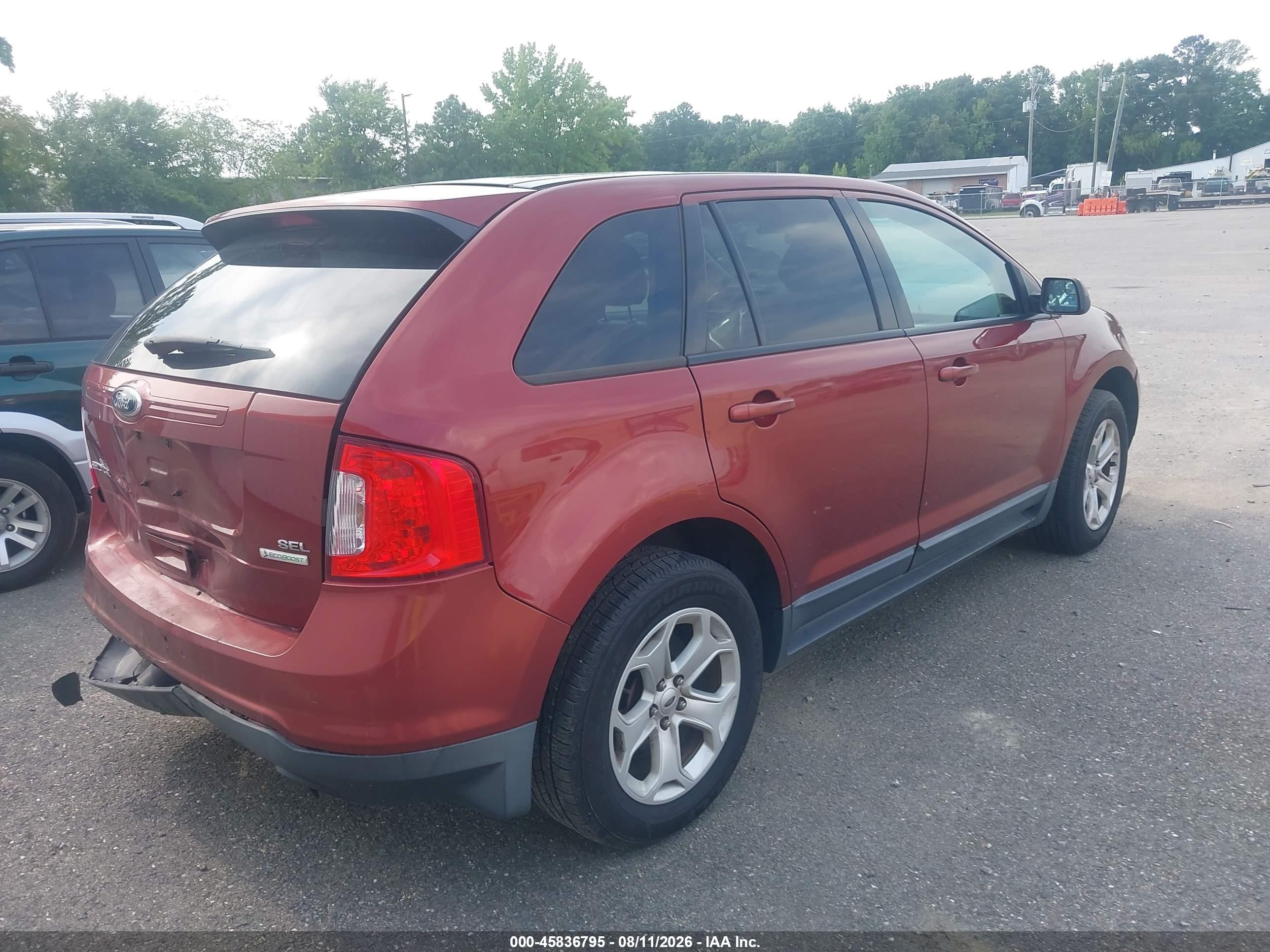 2014 Ford Edge Sel Burgundy vin: 2FMDK3J96EBA77399