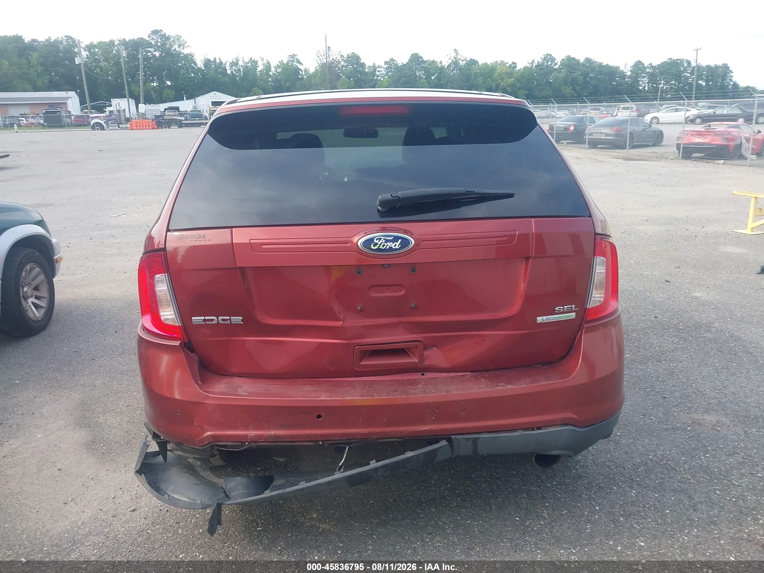 2014 Ford Edge Sel Burgundy vin: 2FMDK3J96EBA77399