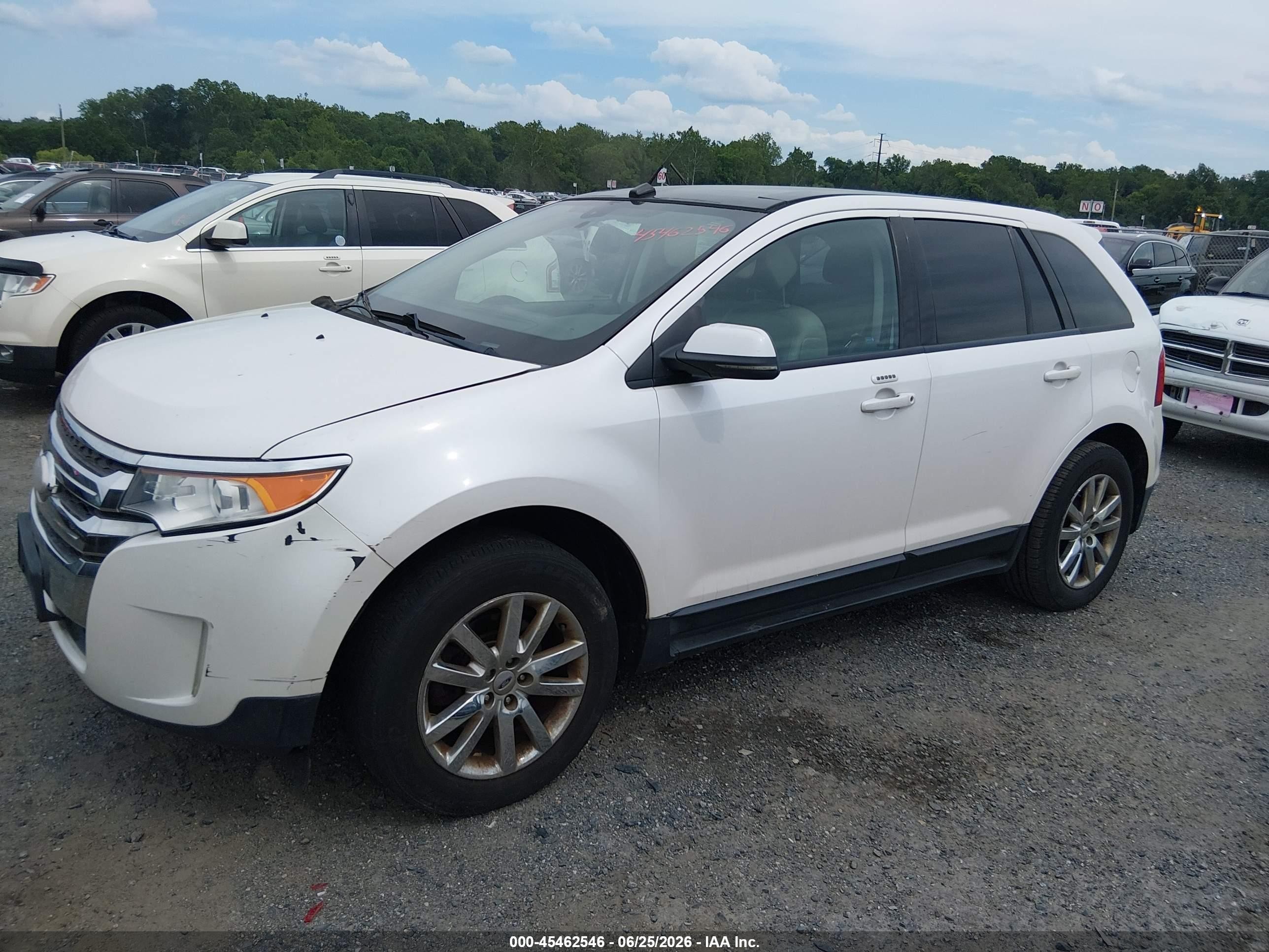 2012 Ford Edge Sel White vin: 2FMDK3J97CBA76873