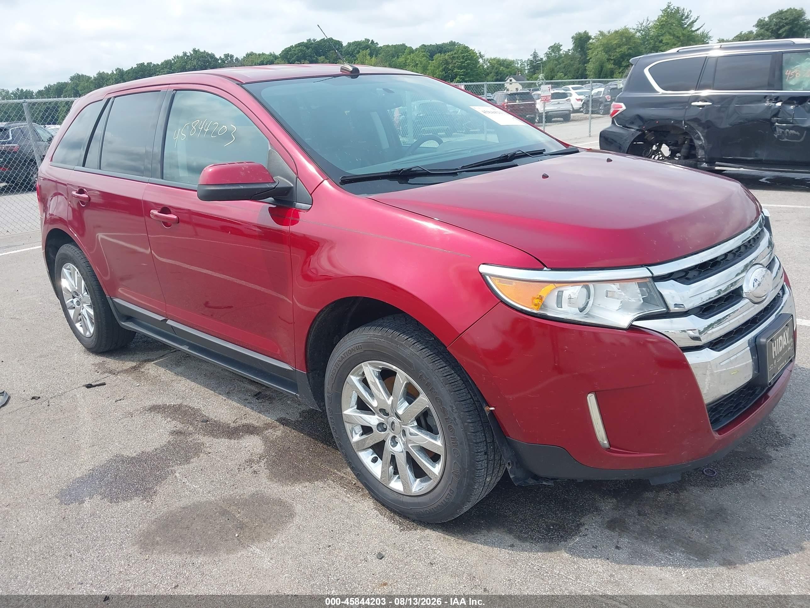 2013 Ford Edge Sel Burgundy vin: 2FMDK3J97DBC65525