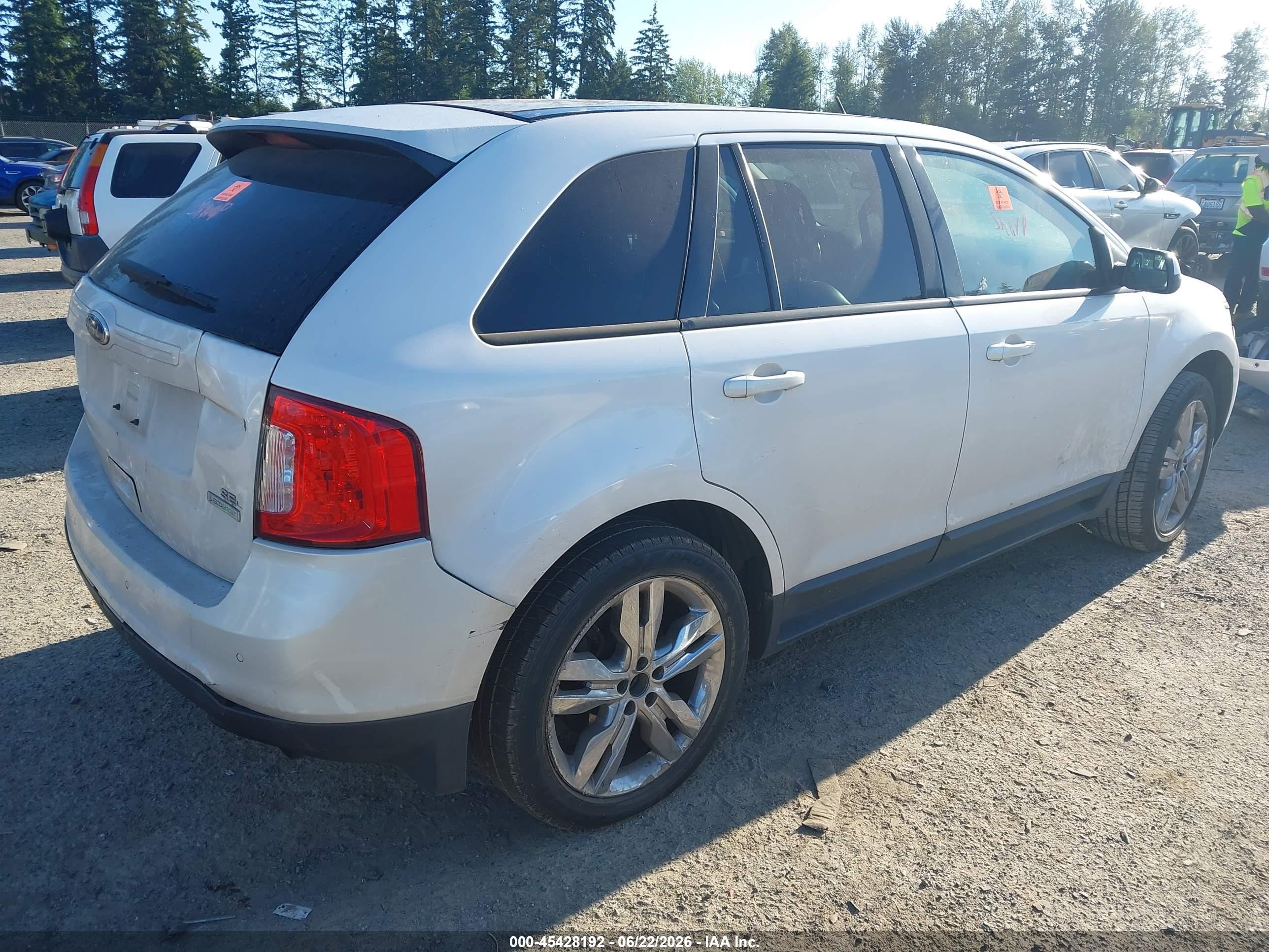2012 Ford Edge Sel White vin: 2FMDK3J98CBA60259