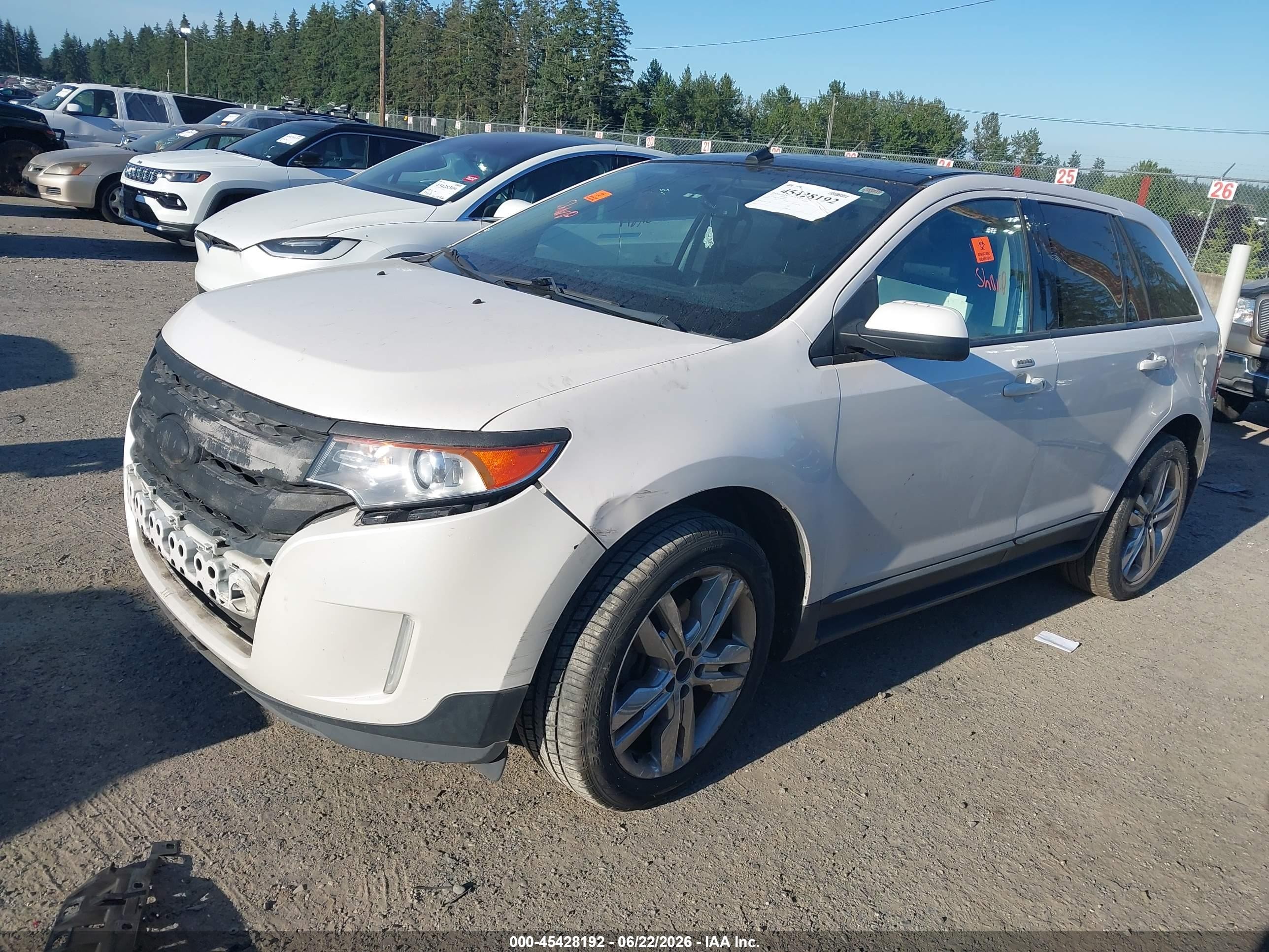2012 Ford Edge Sel White vin: 2FMDK3J98CBA60259