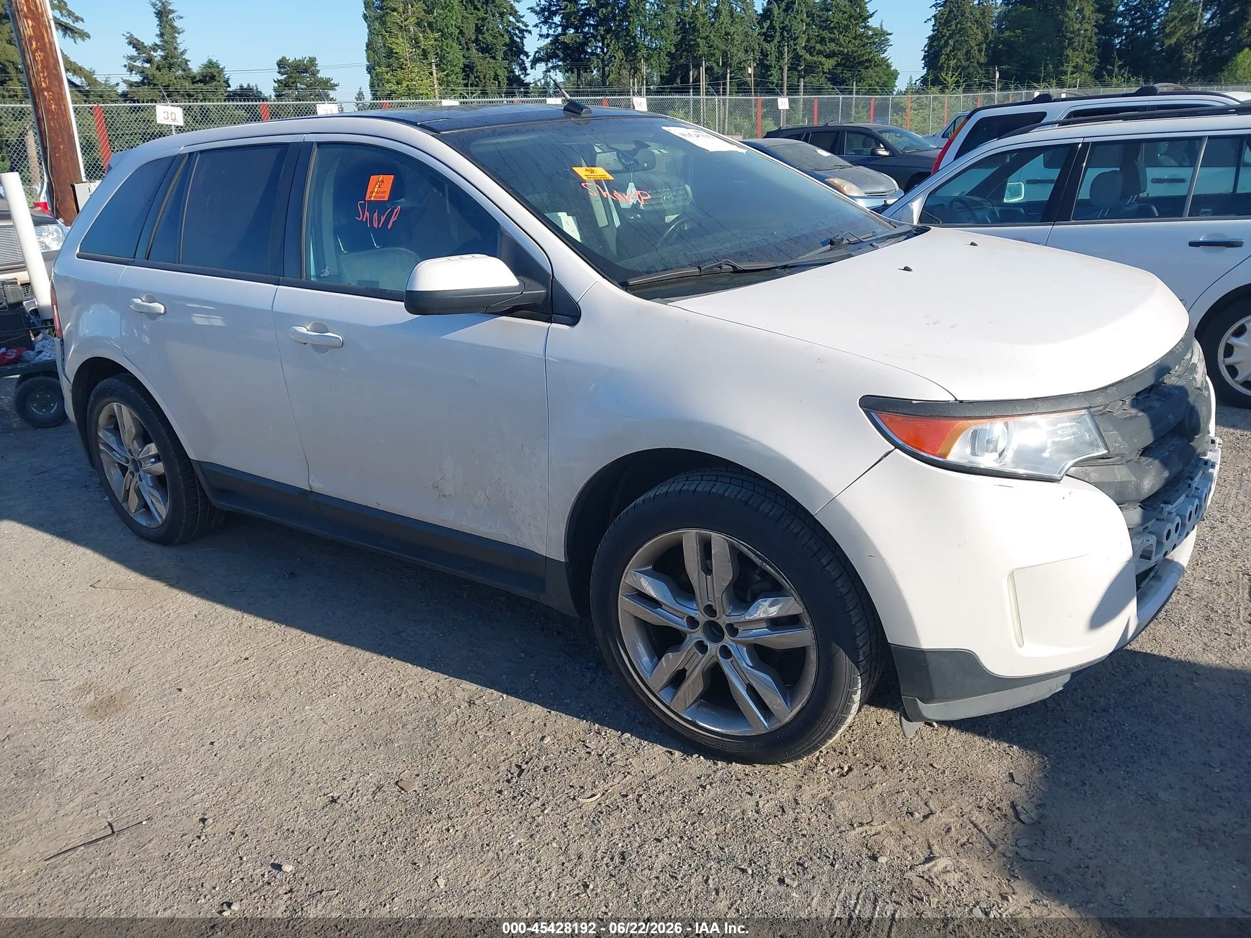2012 Ford Edge Sel White vin: 2FMDK3J98CBA60259