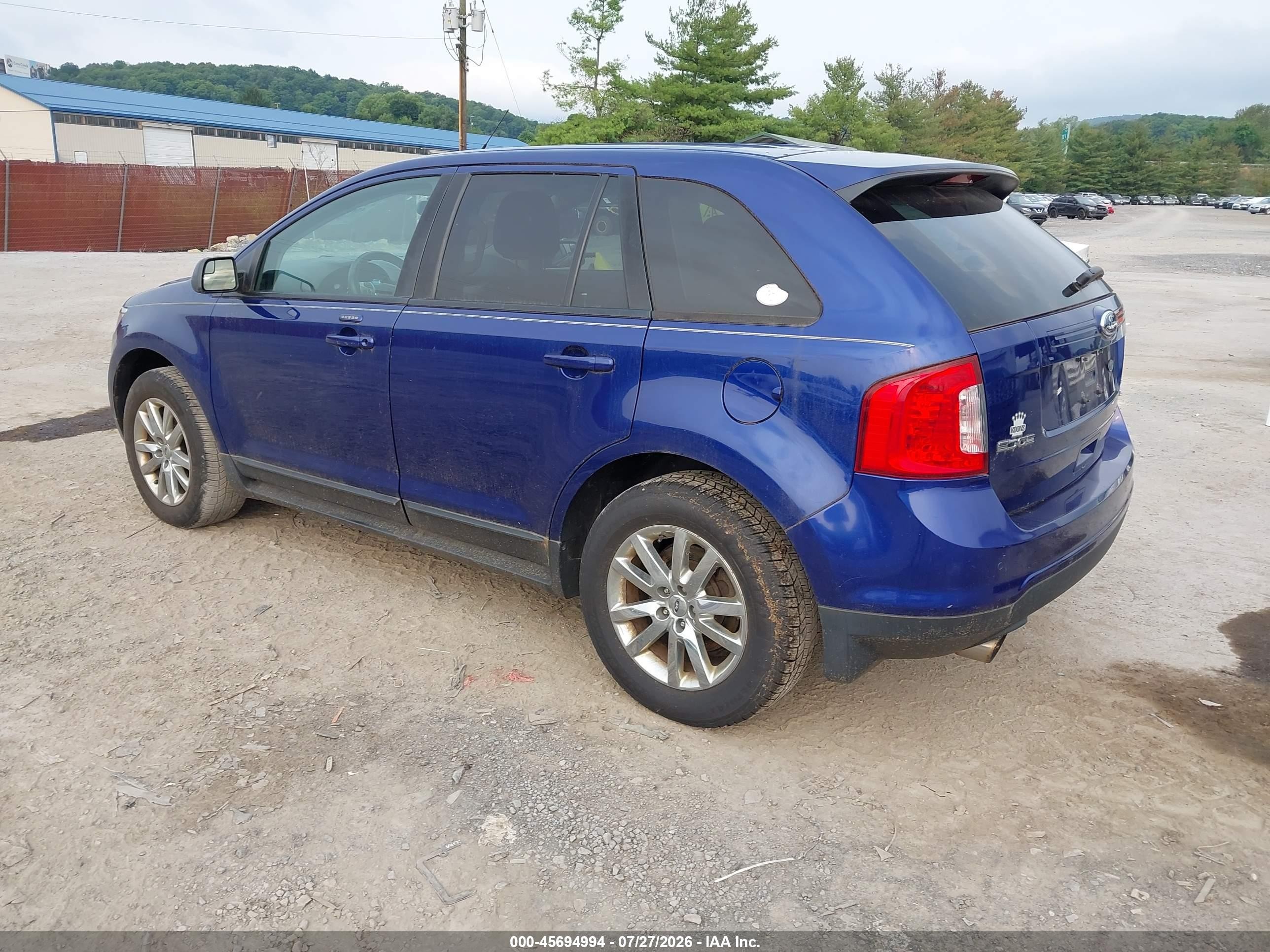 2013 Ford Edge Sel Blue vin: 2FMDK3J98DBA47500
