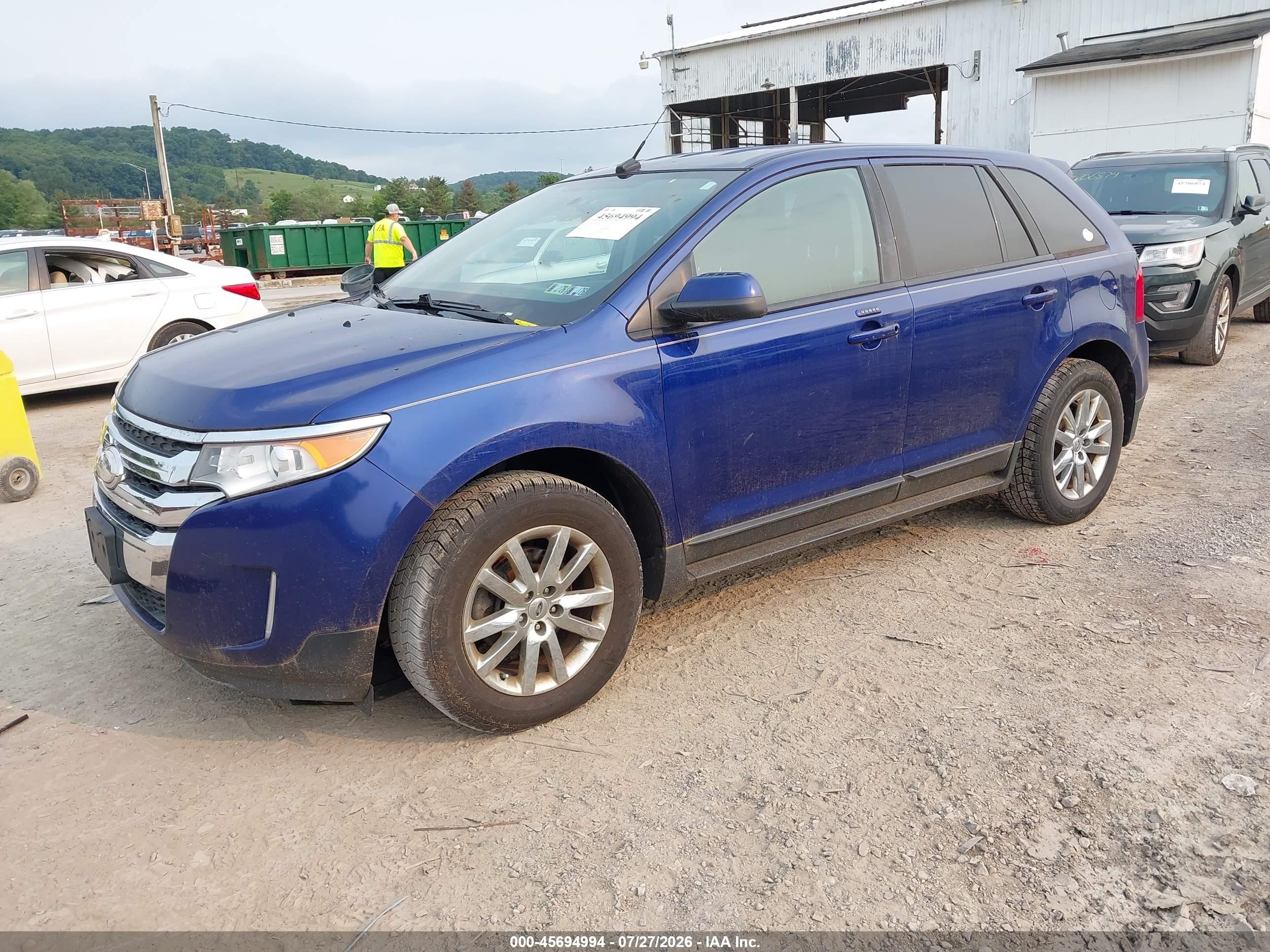 2013 Ford Edge Sel Blue vin: 2FMDK3J98DBA47500