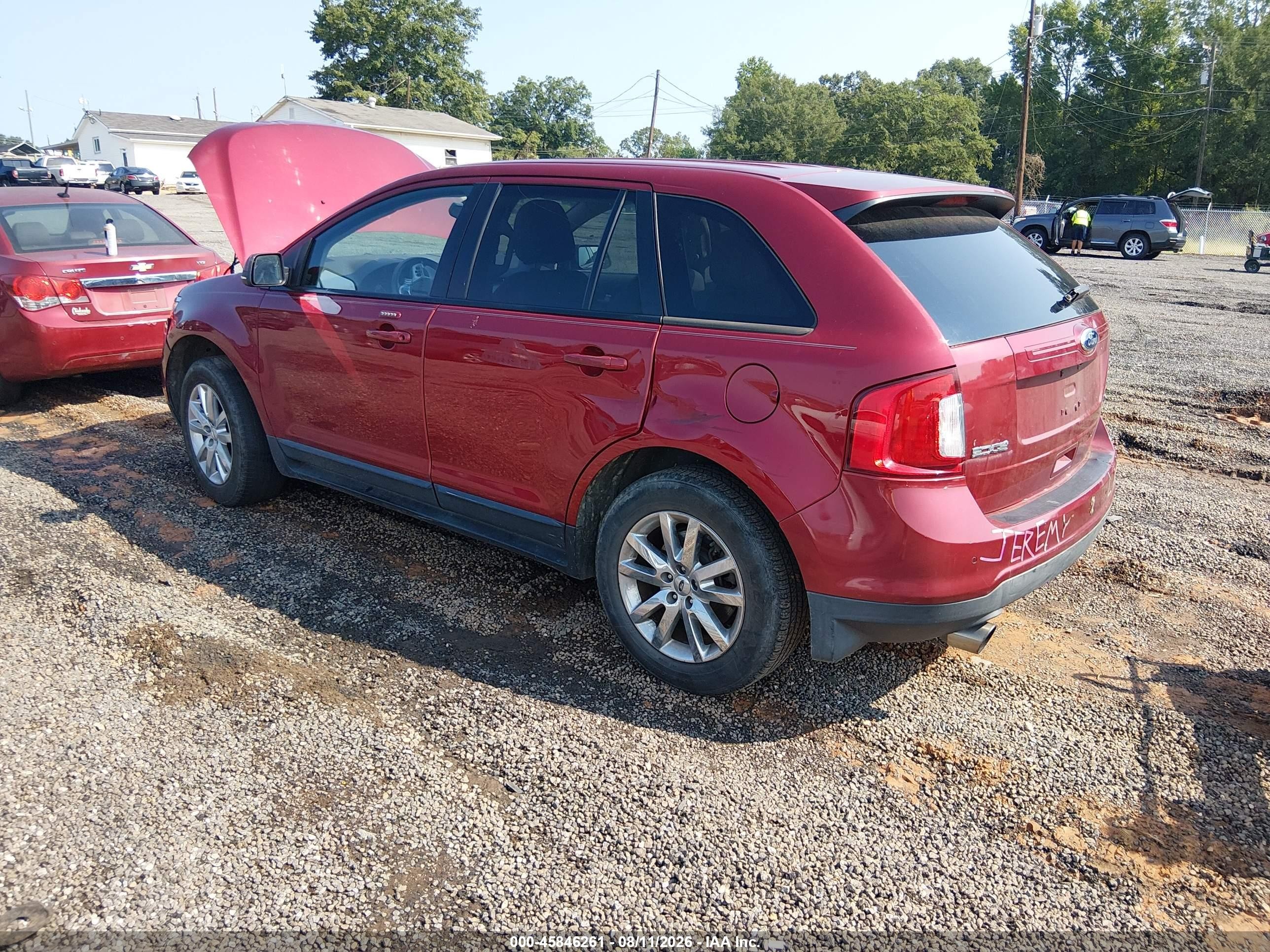 2013 Ford Edge Sel Red vin: 2FMDK3J98DBC25132