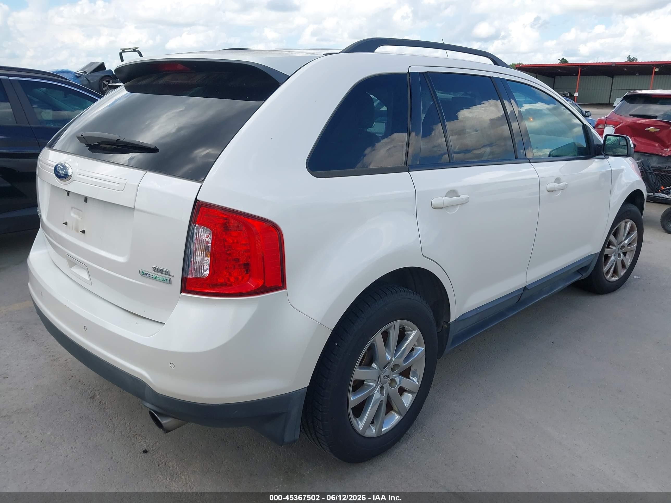 2012 Ford Edge Sel White vin: 2FMDK3J99CBA59086