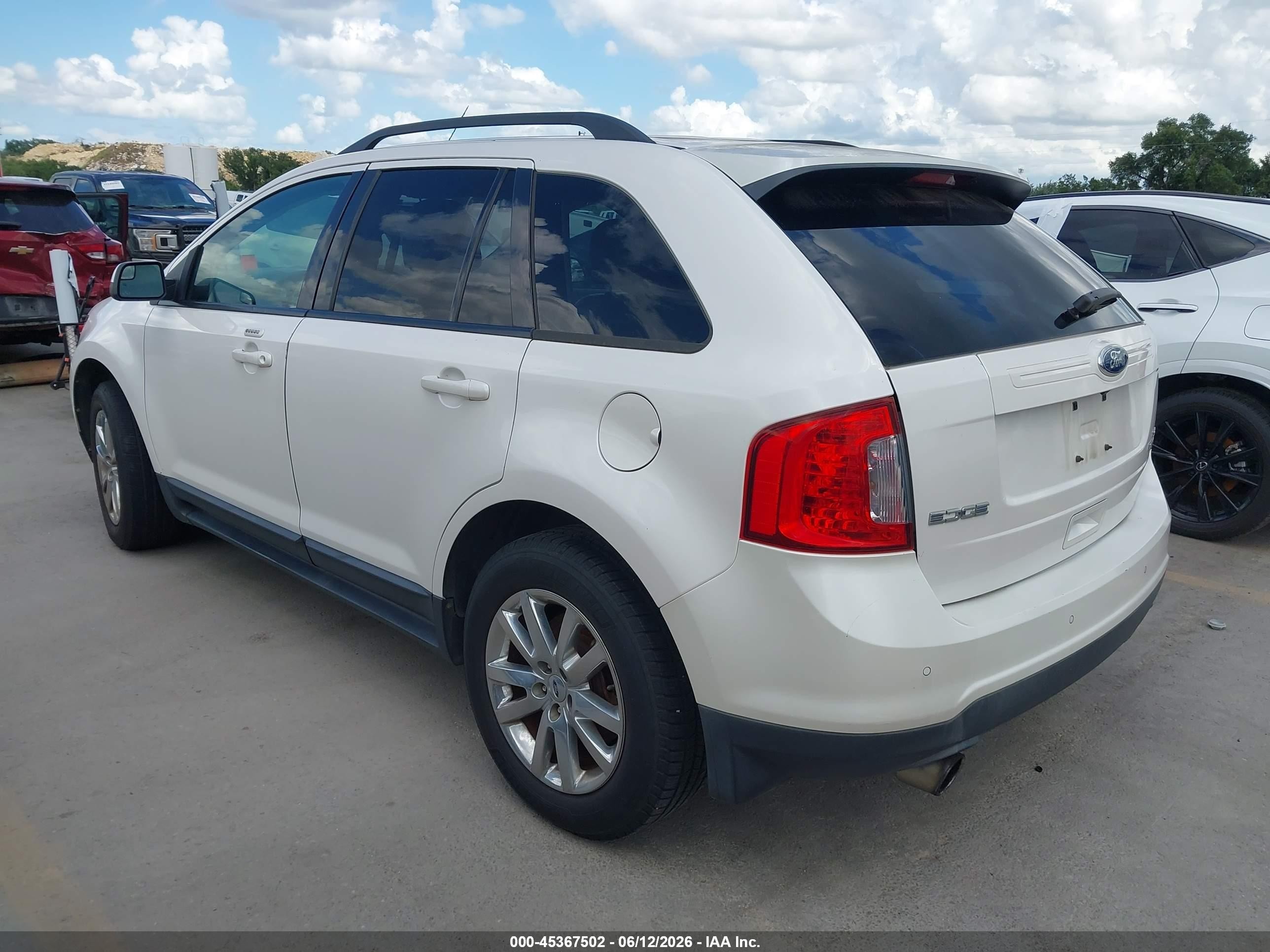 2012 Ford Edge Sel White vin: 2FMDK3J99CBA59086