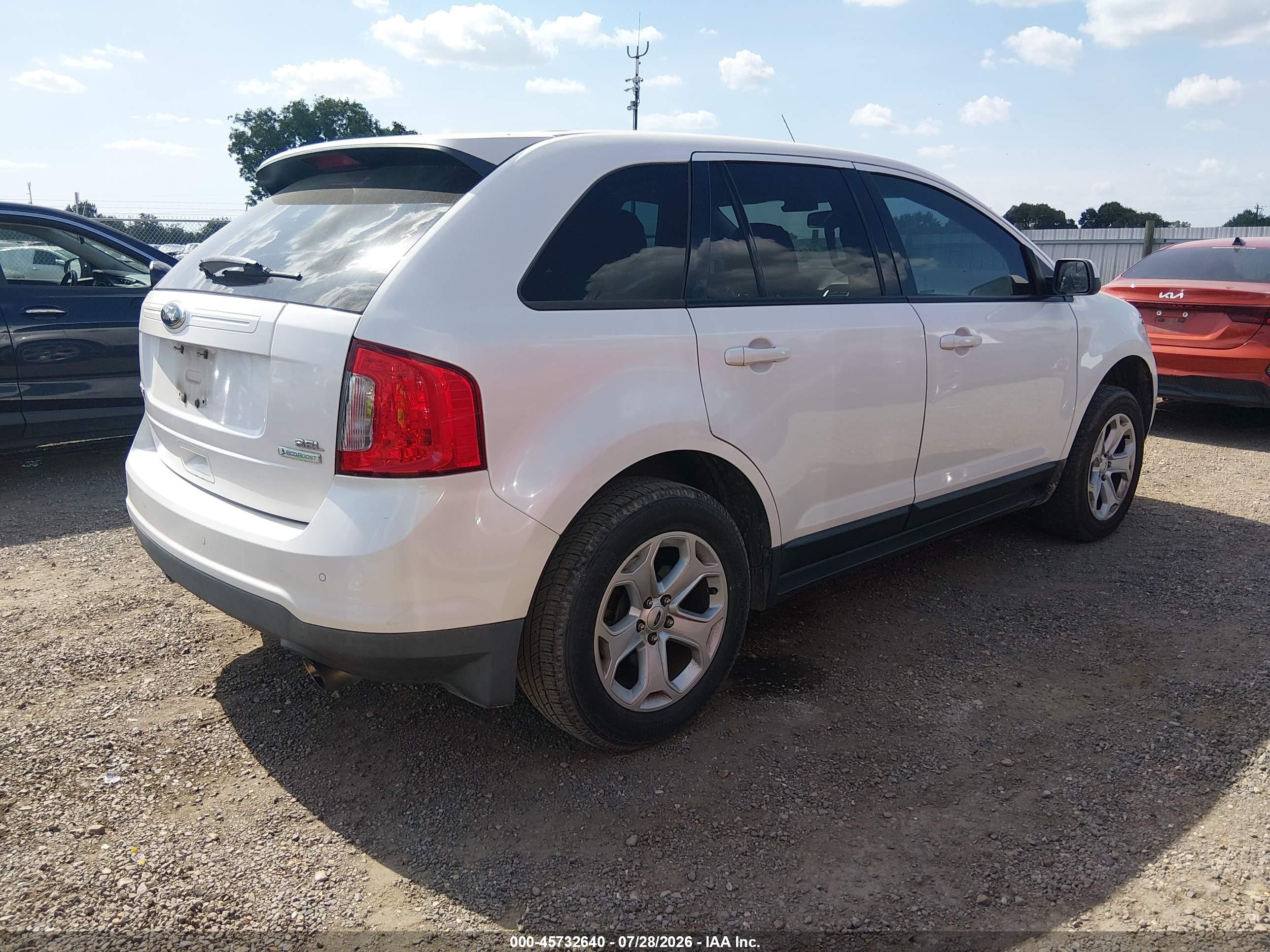 2013 Ford Edge Sel White vin: 2FMDK3J99DBB69086