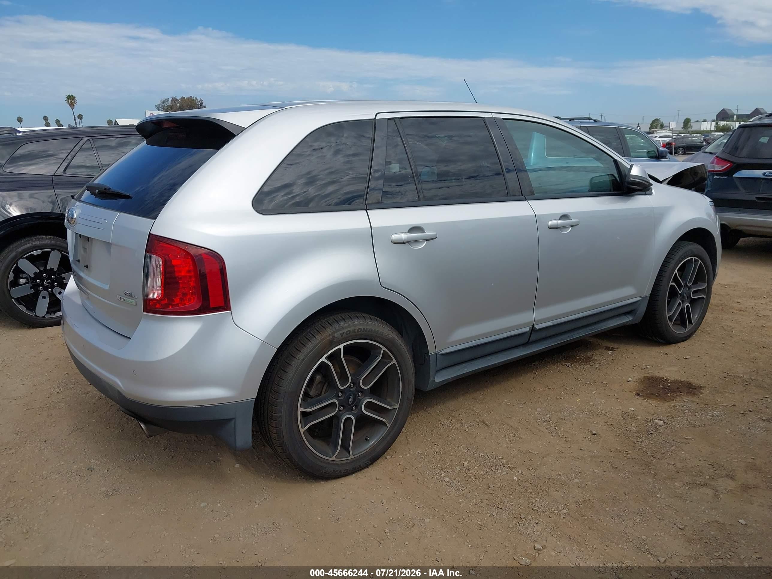 2013 Ford Edge Sel Silver vin: 2FMDK3J9XDBB38090