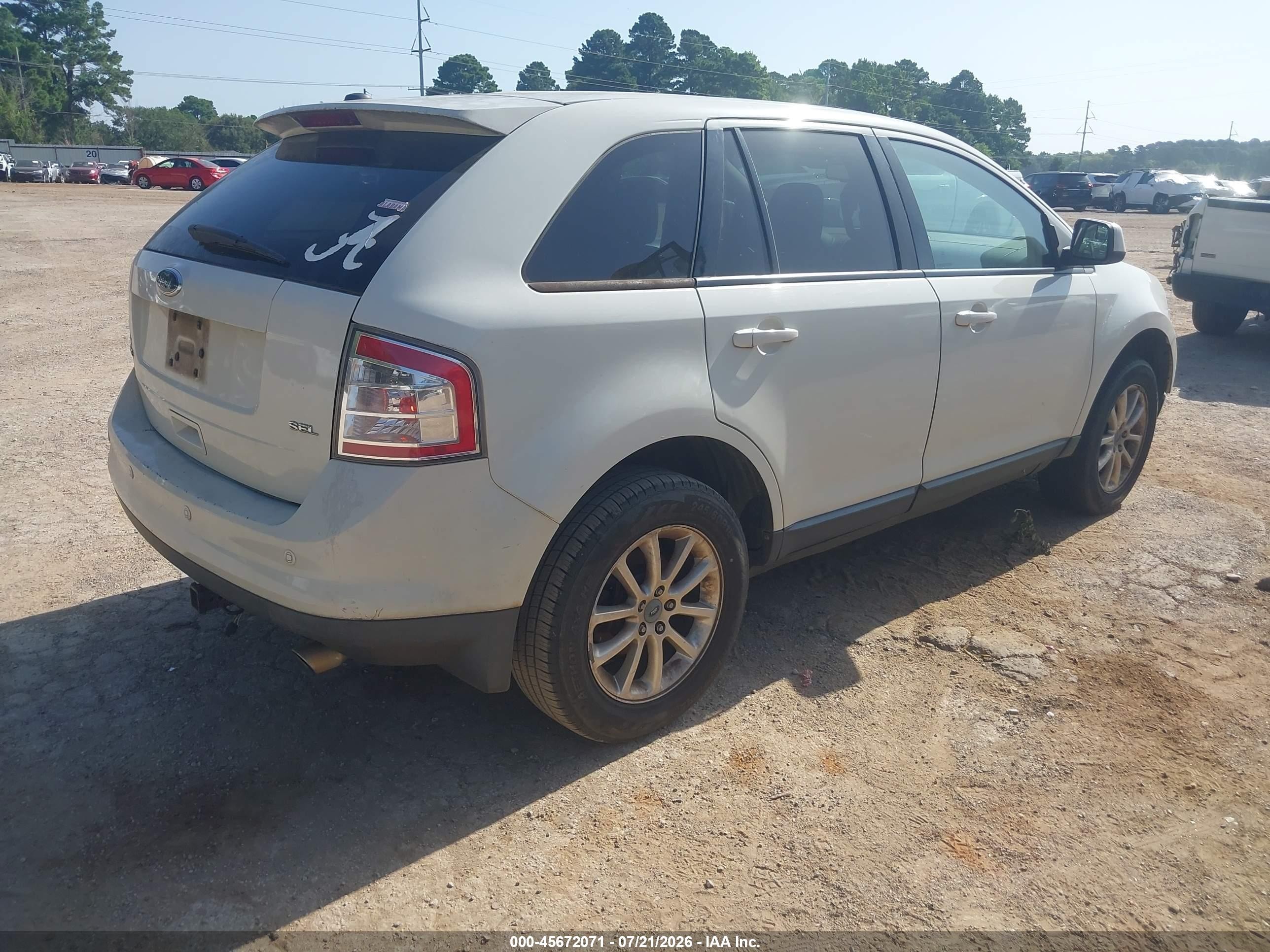 2010 Ford Edge Sel White vin: 2FMDK3JC0ABA36448