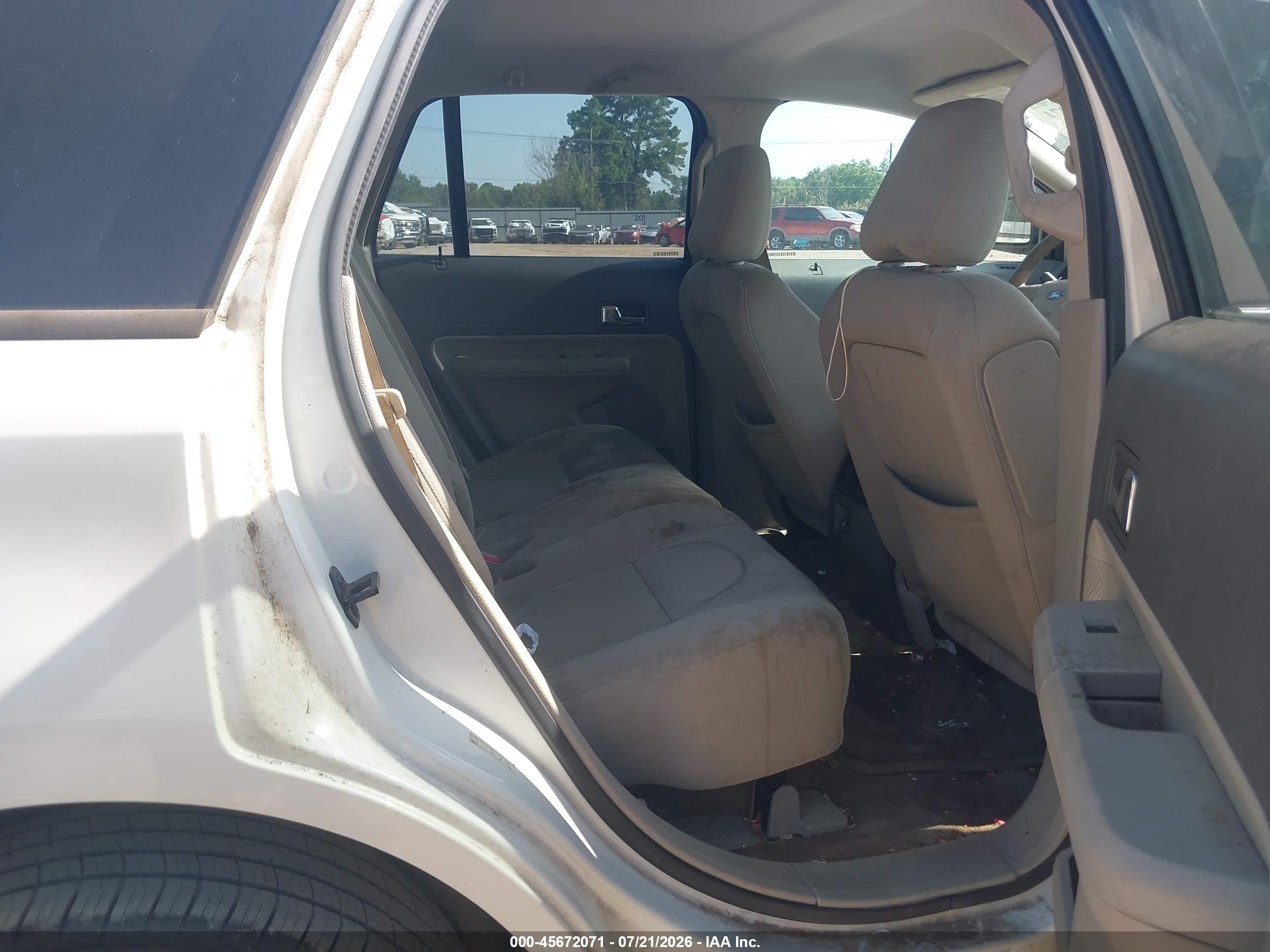 2010 Ford Edge Sel White vin: 2FMDK3JC0ABA36448