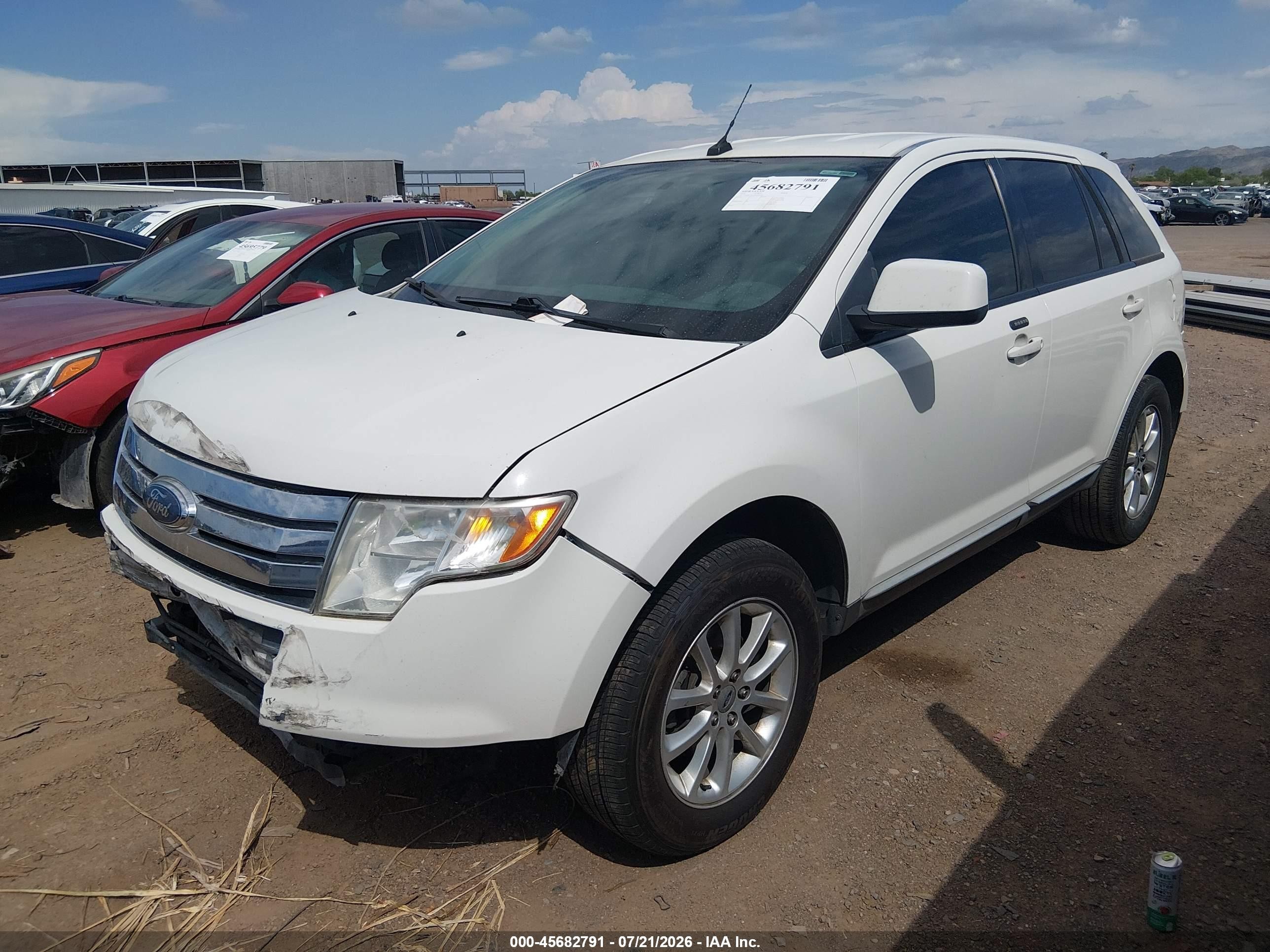 2010 Ford Edge Sel White vin: 2FMDK3JC0ABA94334
