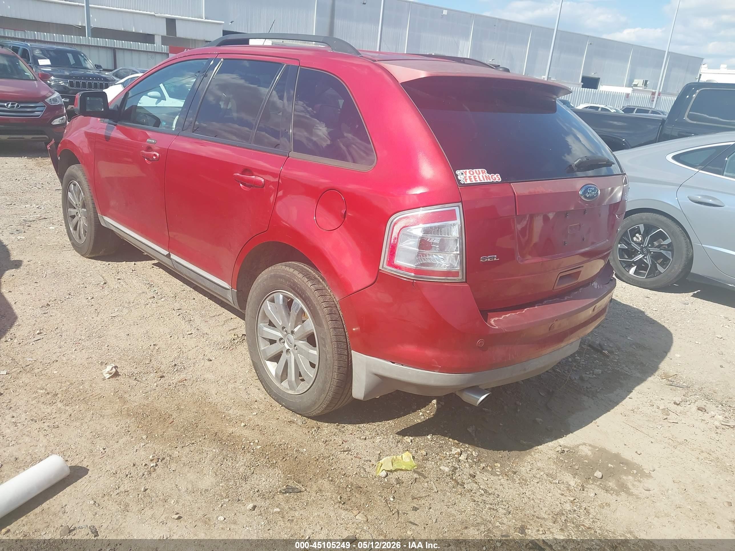 2010 Ford Edge Sel Red vin: 2FMDK3JC0ABB15991