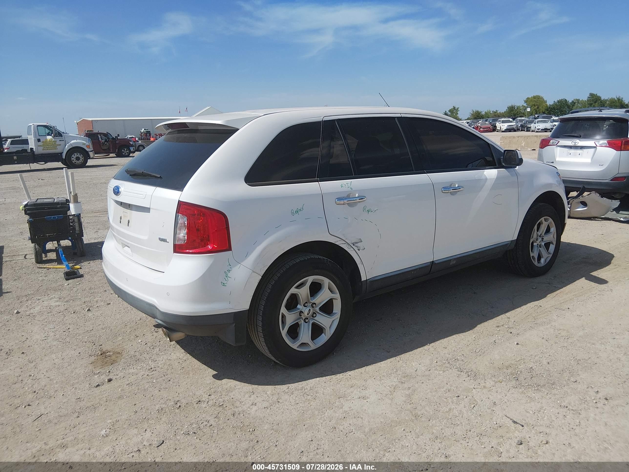 2011 Ford Edge Sel White vin: 2FMDK3JC0BBB28323