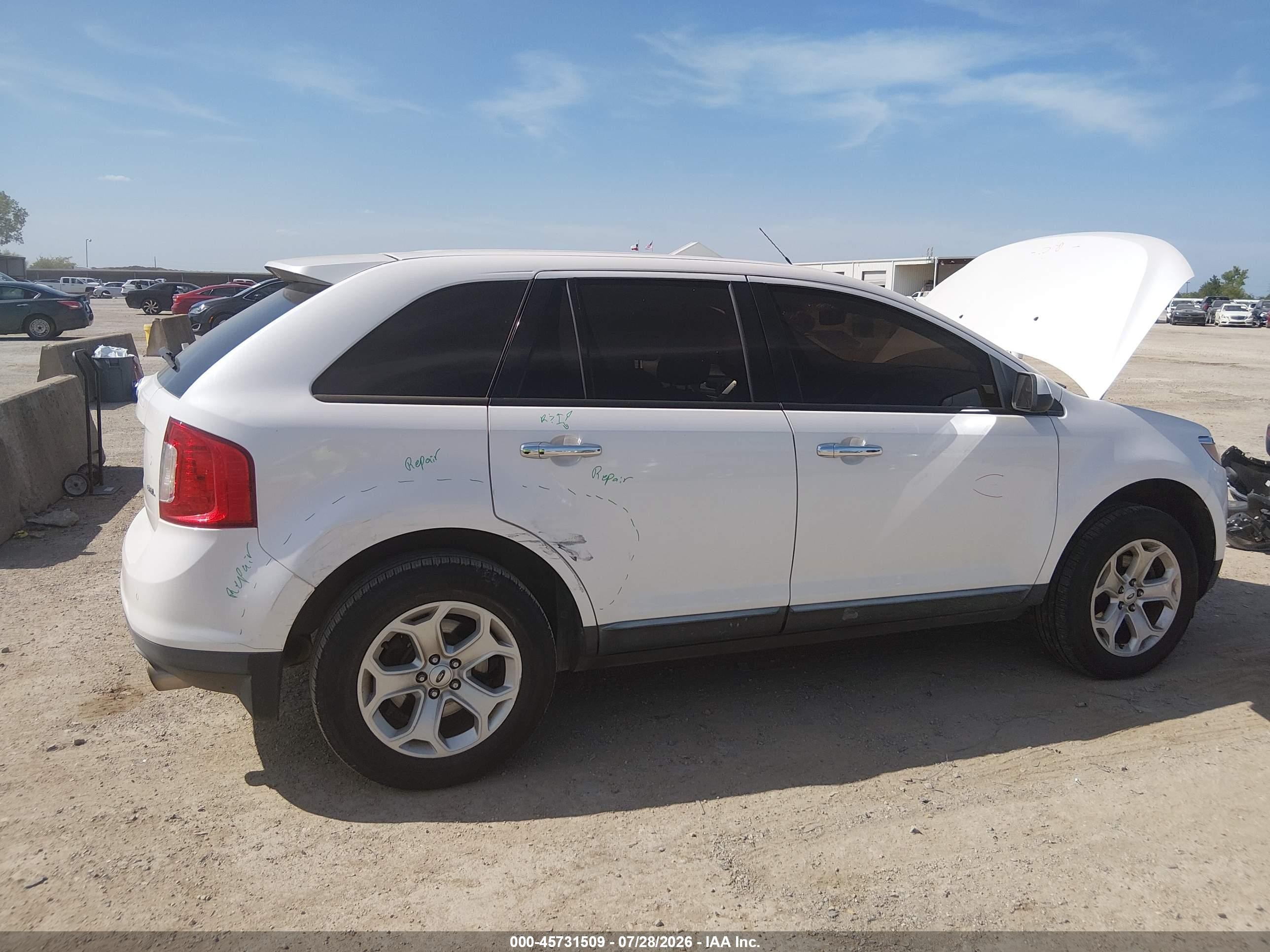 2011 Ford Edge Sel White vin: 2FMDK3JC0BBB28323