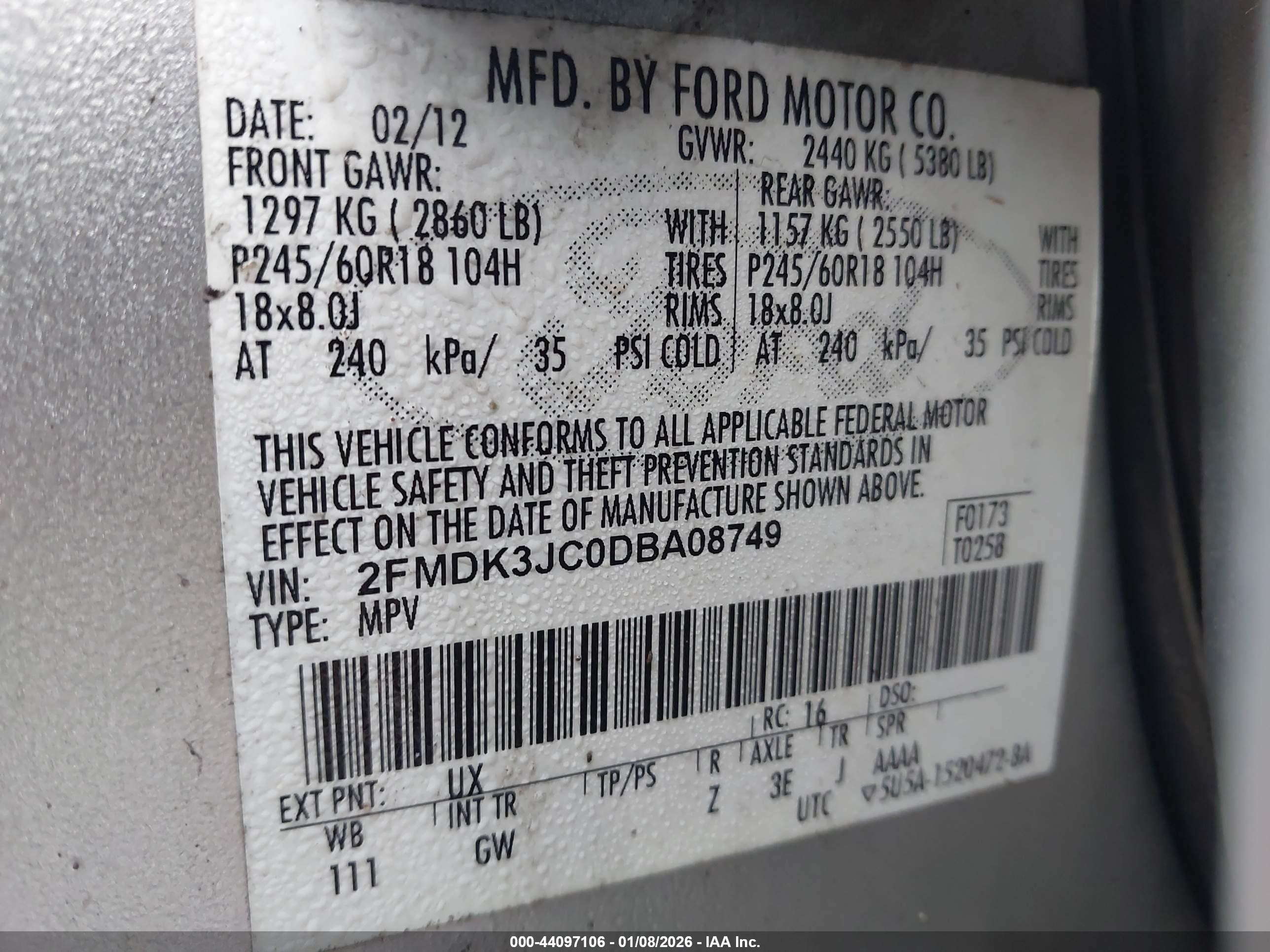 2013 Ford Edge Sel Серебряный vin: 2FMDK3JC0DBA08749