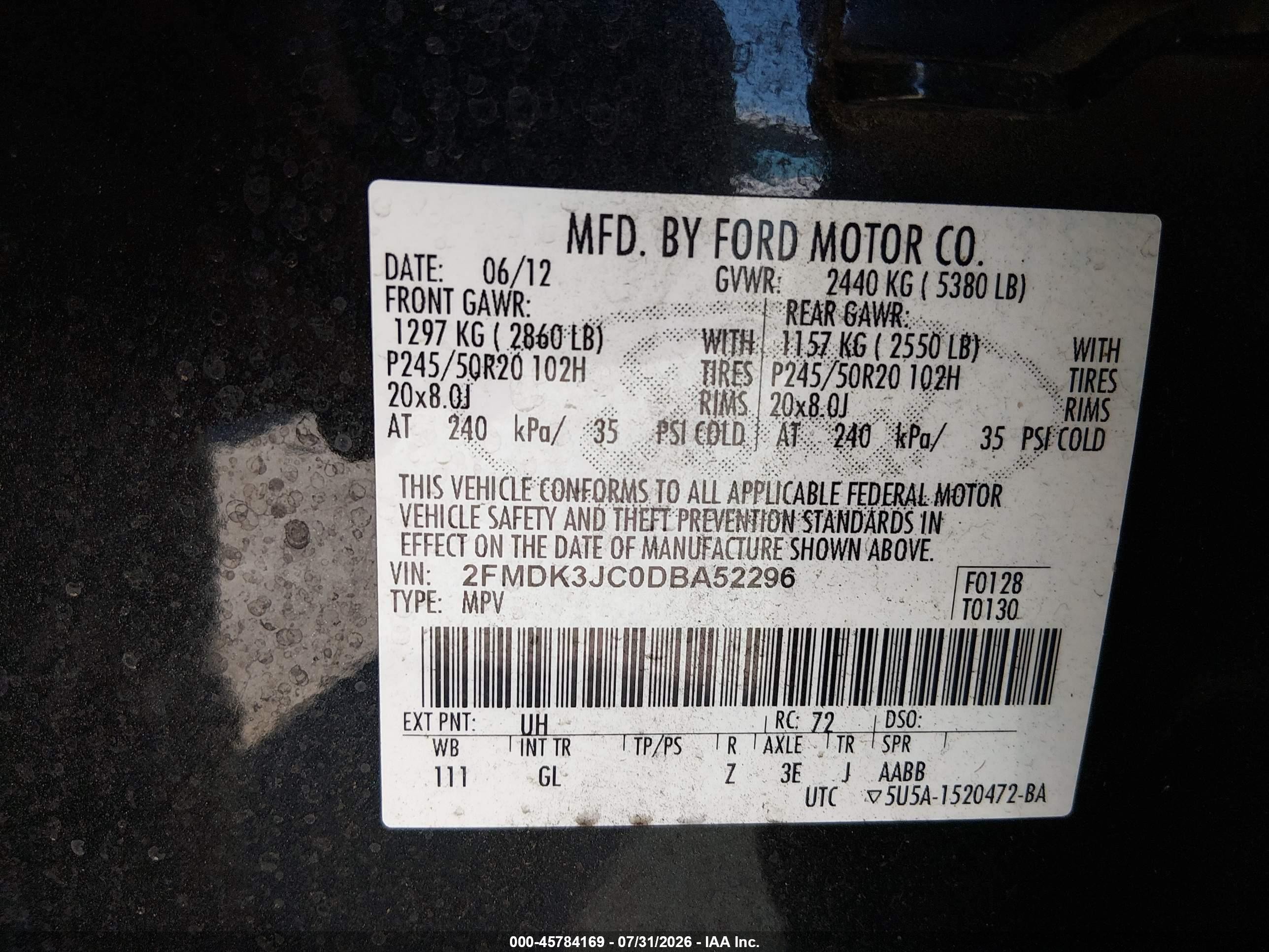 2013 Ford Edge Sel Black vin: 2FMDK3JC0DBA52296
