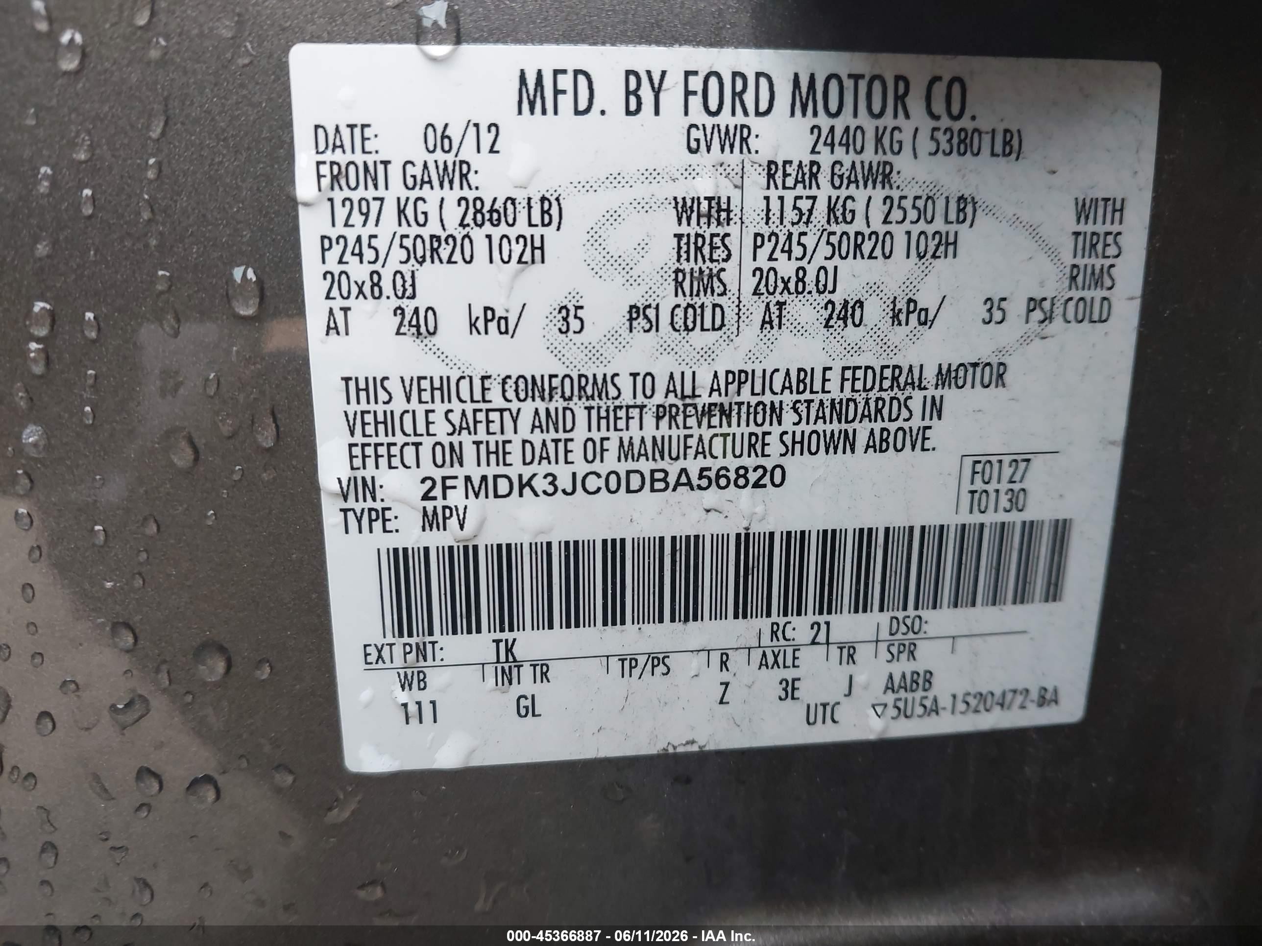 2013 Ford Edge Sel Brown vin: 2FMDK3JC0DBA56820