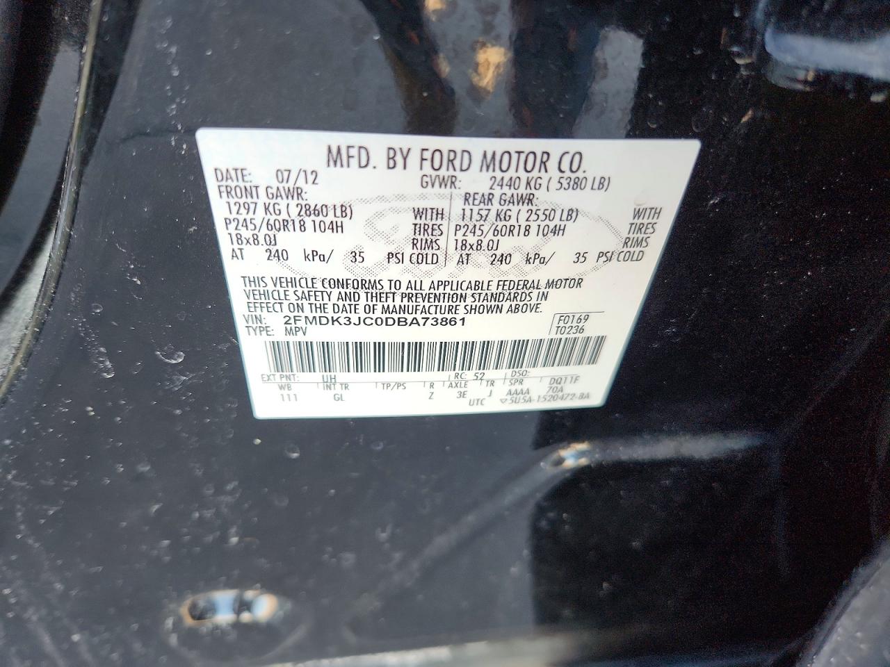 2013 Ford Edge Sel Черный vin: 2FMDK3JC0DBA73861