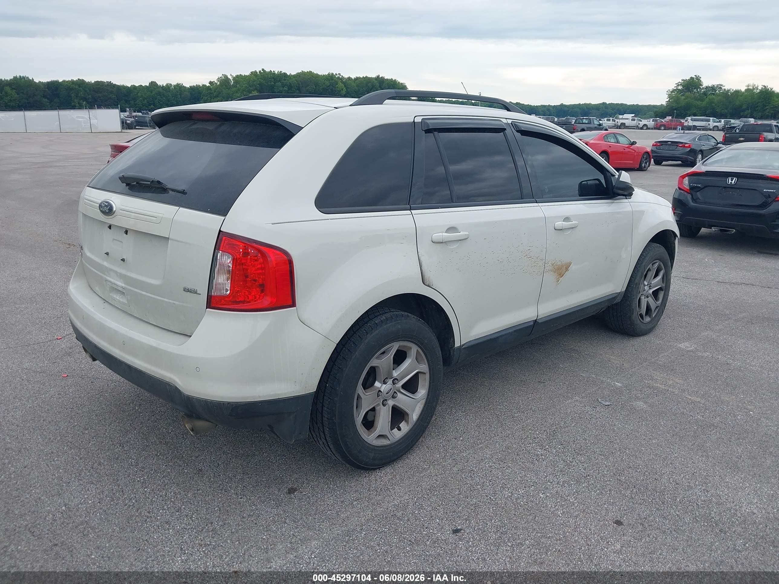 2013 Ford Edge Sel White vin: 2FMDK3JC0DBA85458