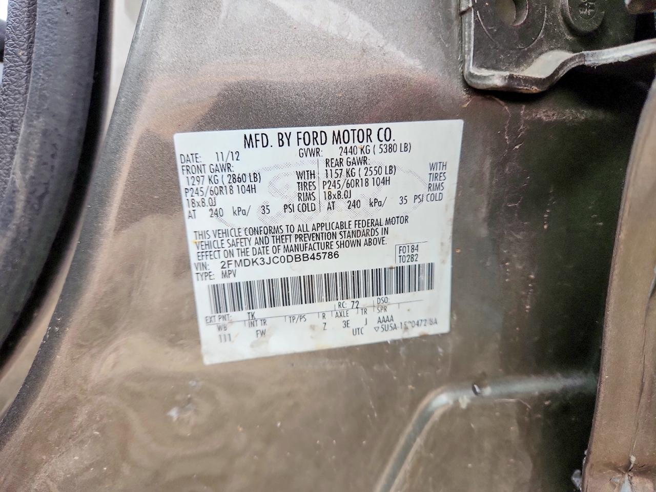 2013 Ford Edge Sel Gray vin: 2FMDK3JC0DBB45786