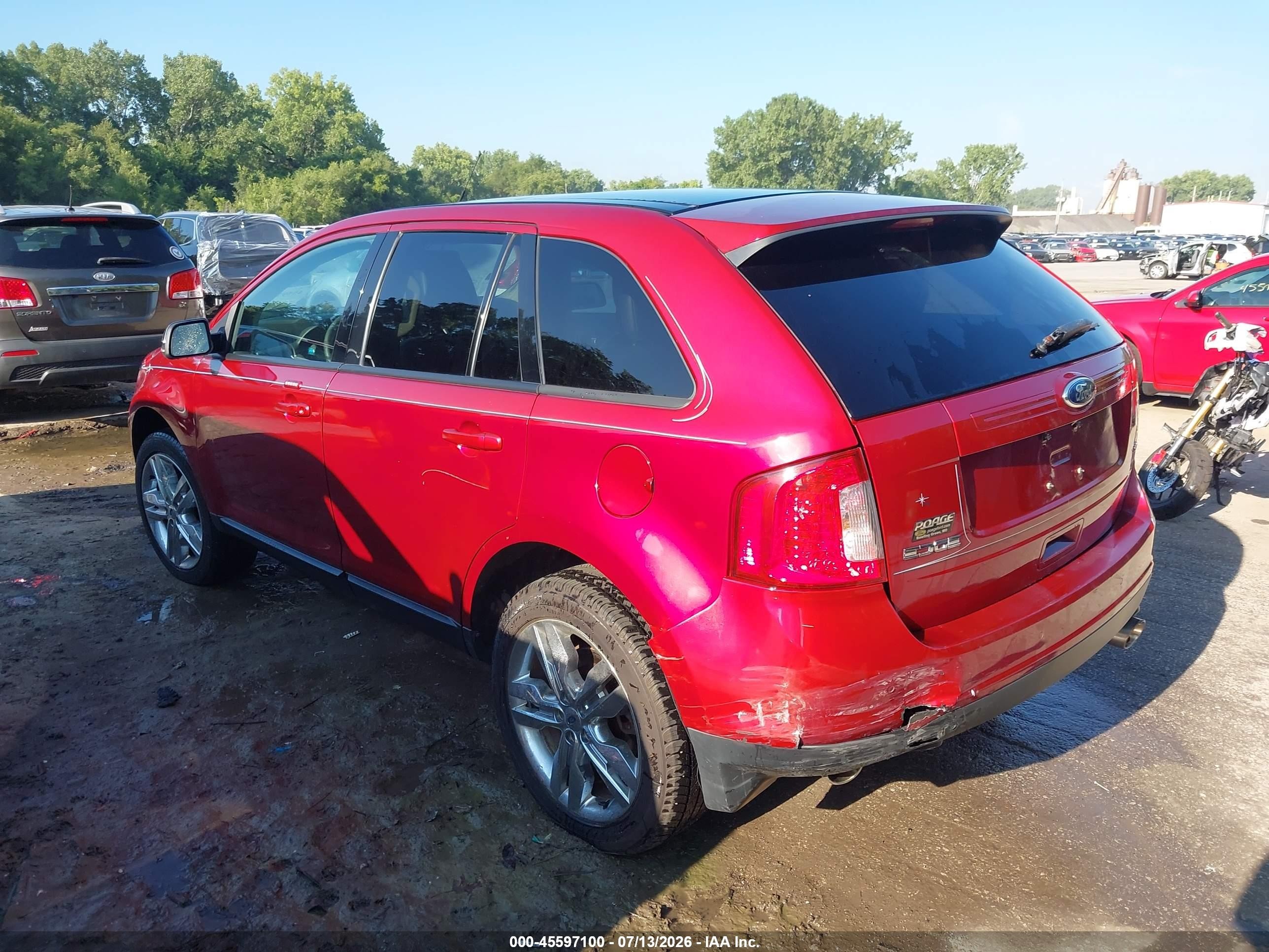 2013 Ford Edge Sel Red vin: 2FMDK3JC0DBC02102