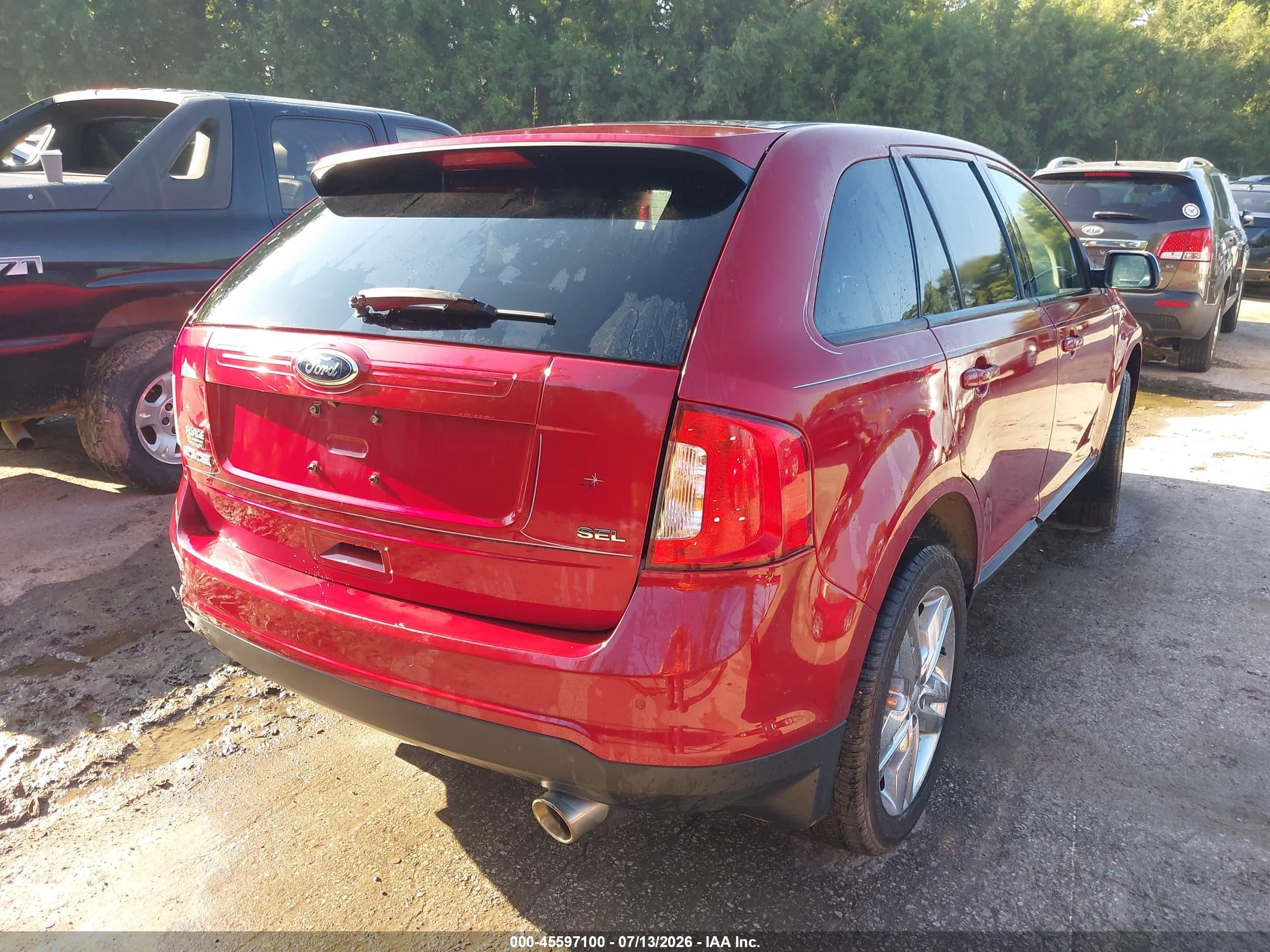 2013 Ford Edge Sel Red vin: 2FMDK3JC0DBC02102