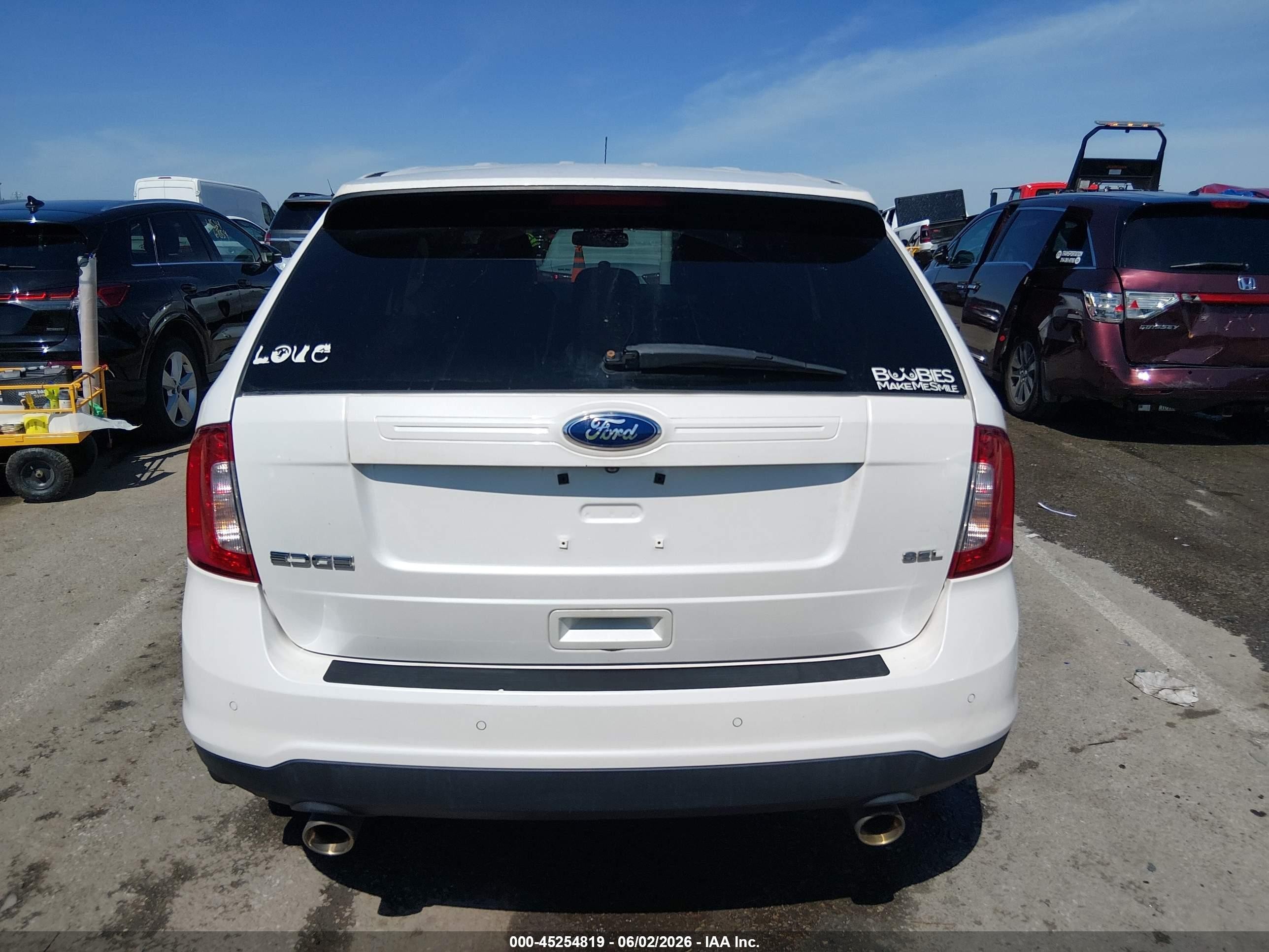 2013 Ford Edge Sel White vin: 2FMDK3JC0DBC53809