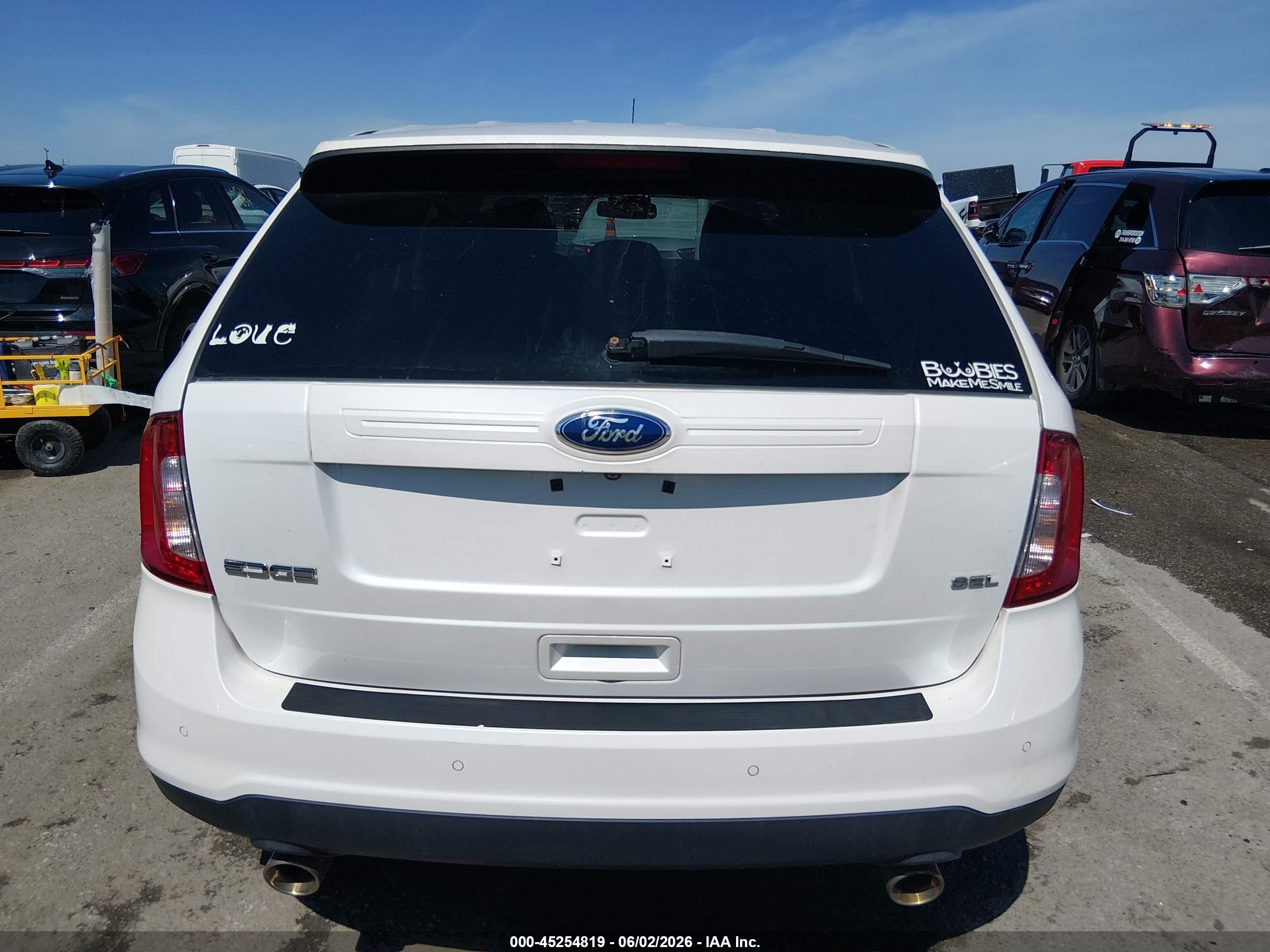 2013 Ford Edge Sel White vin: 2FMDK3JC0DBC53809