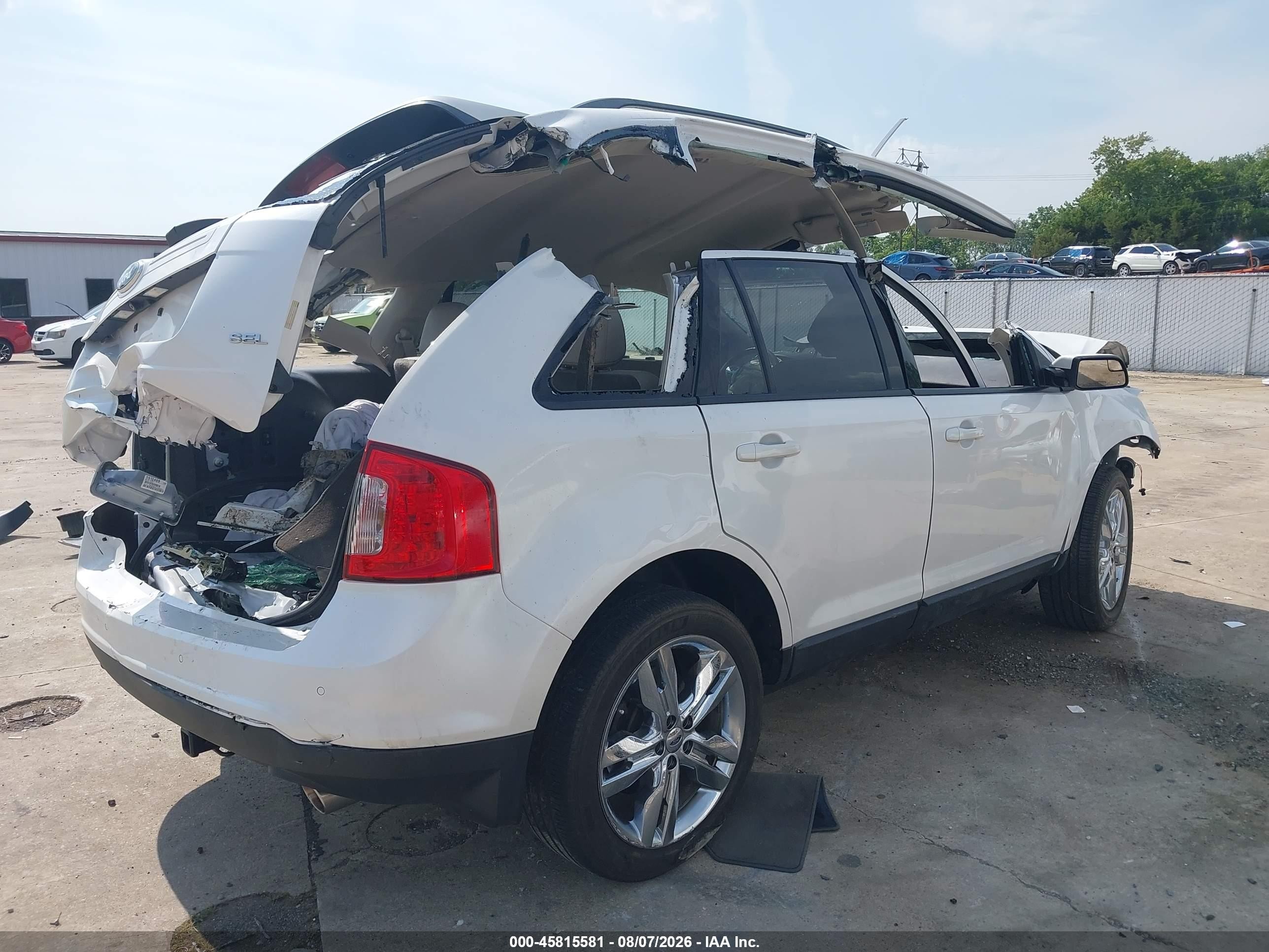 2014 Ford Edge Sel White vin: 2FMDK3JC0EBA14732