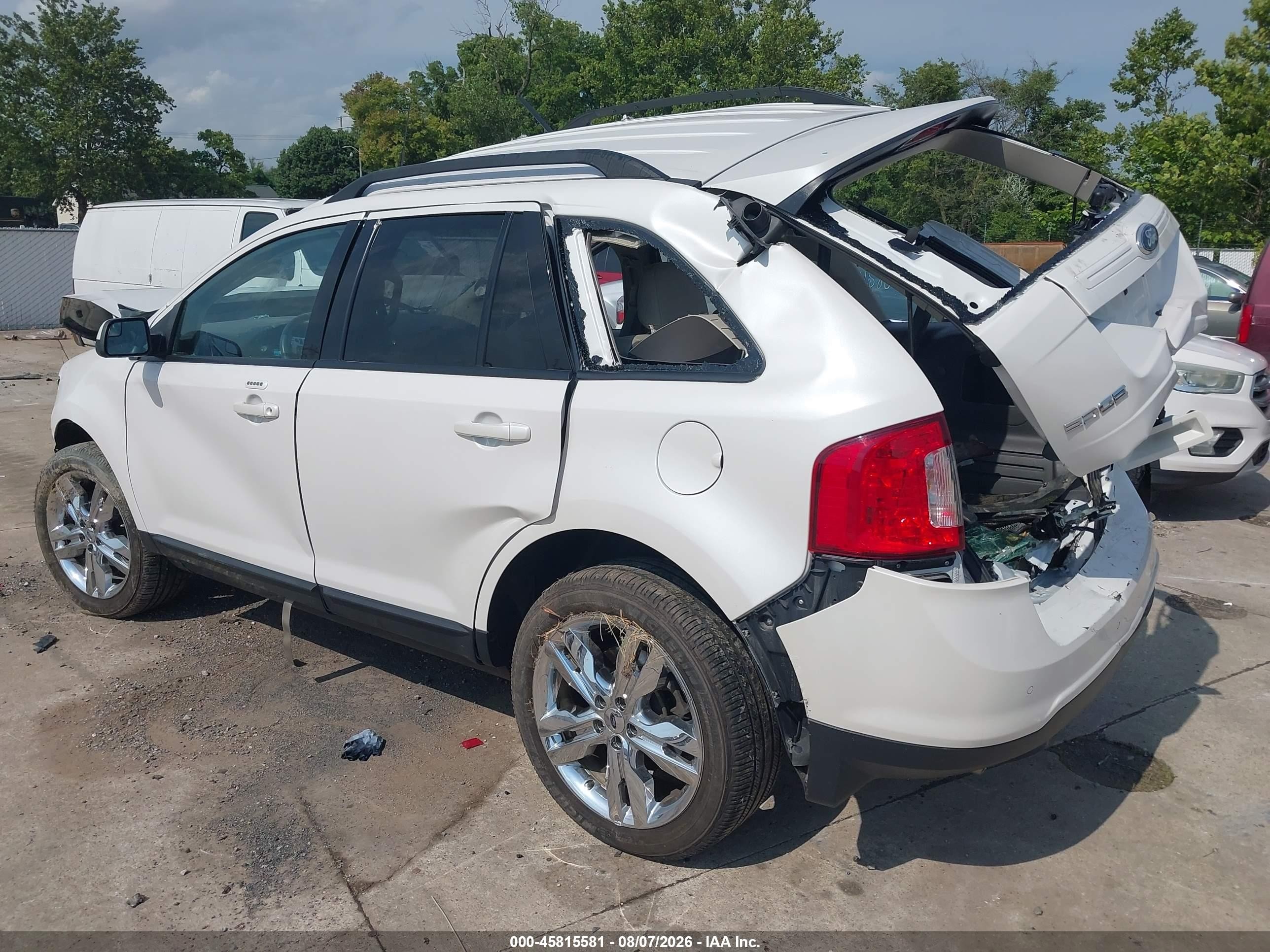 2014 Ford Edge Sel White vin: 2FMDK3JC0EBA14732