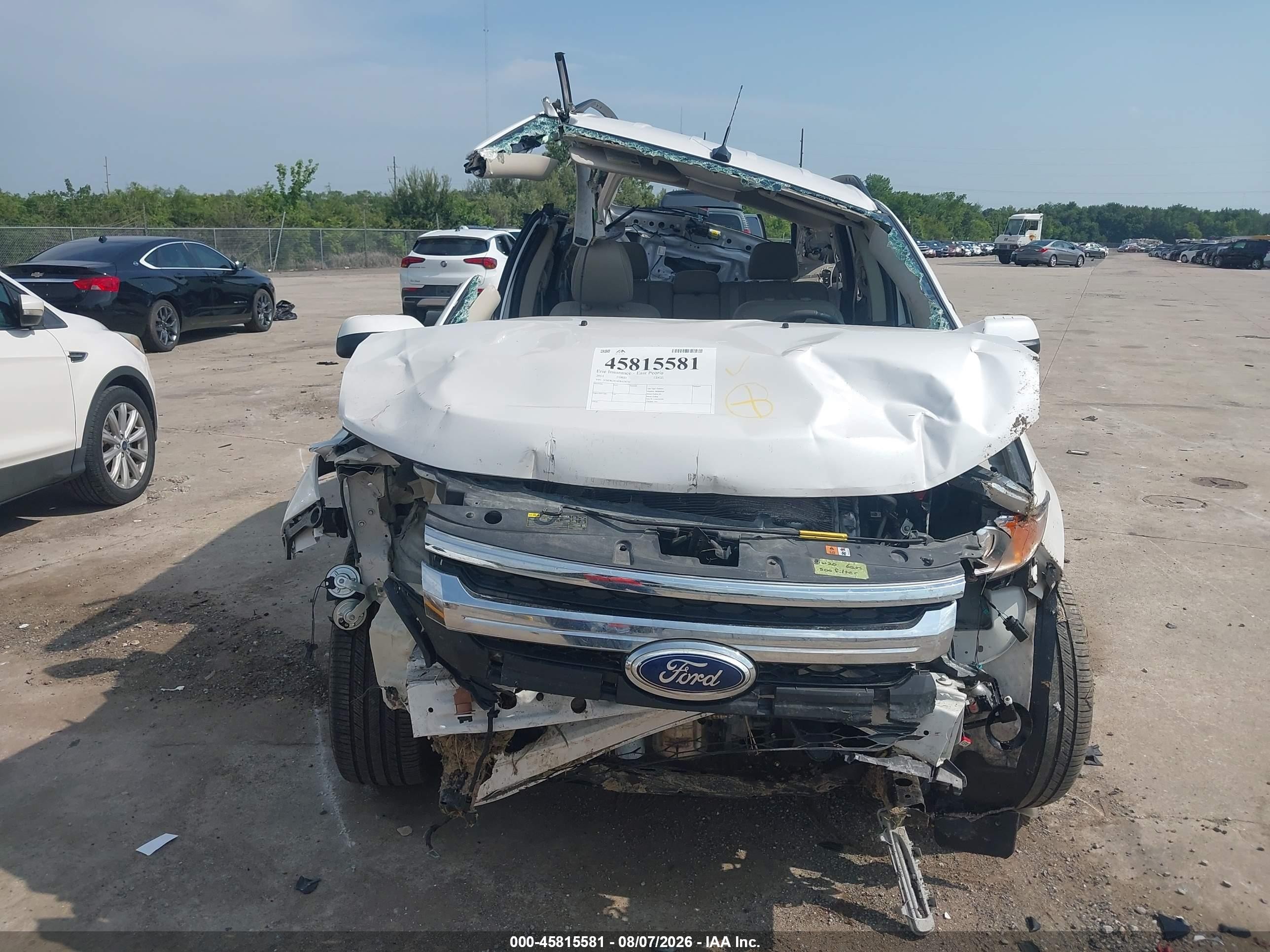2014 Ford Edge Sel White vin: 2FMDK3JC0EBA14732
