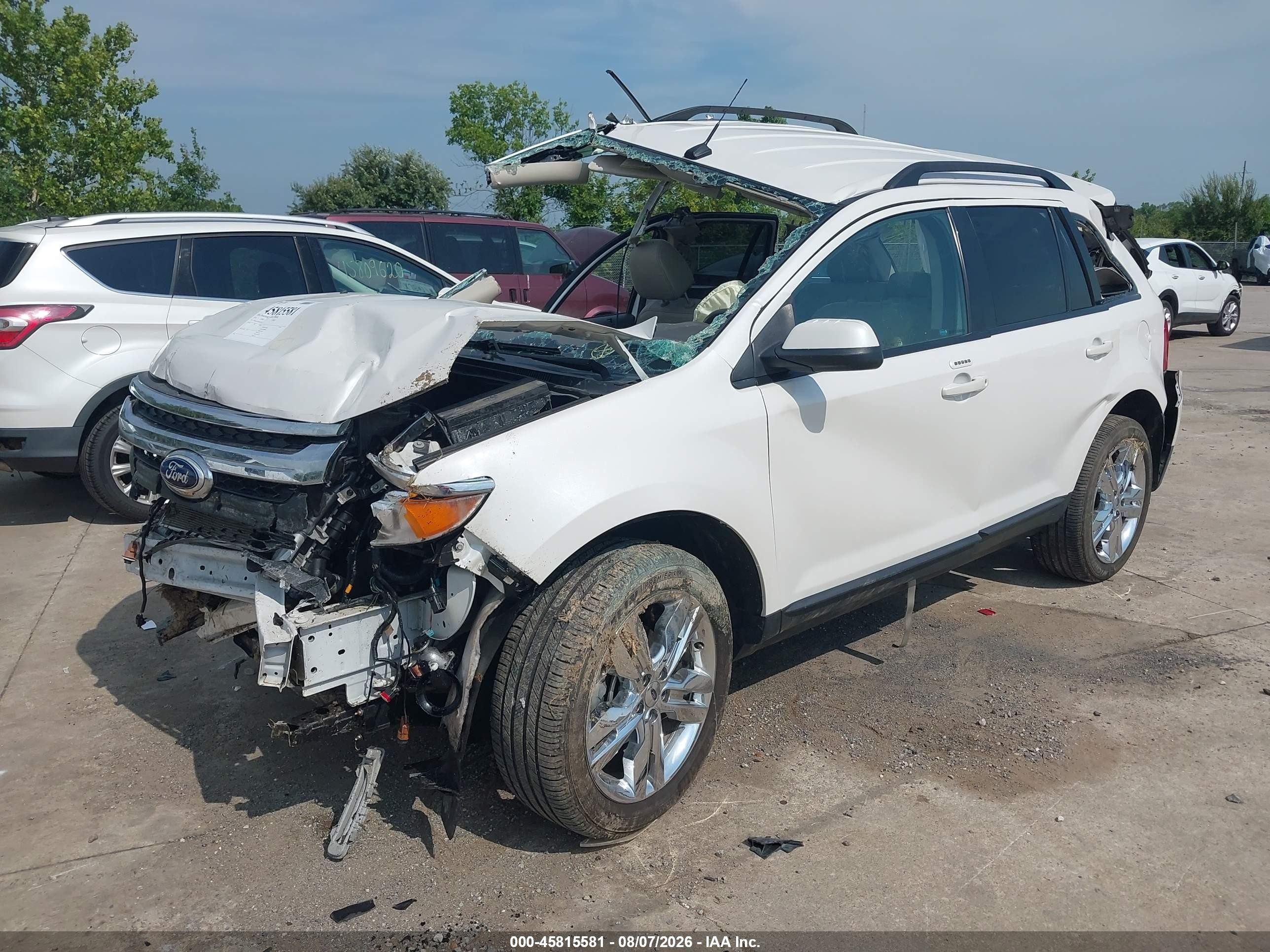 2014 Ford Edge Sel White vin: 2FMDK3JC0EBA14732